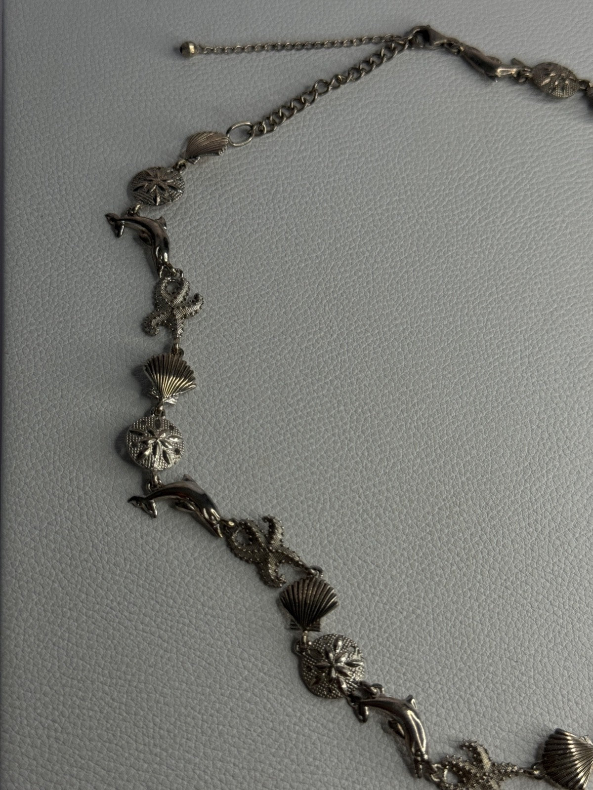 925 Sterling Silver Ocean Style Necklace Length 21/ 19 Inch