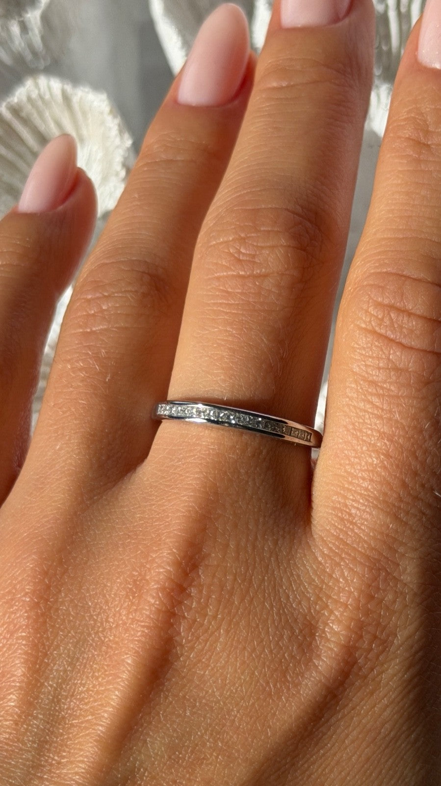 14K White Gold Diamond 0.25 ct Ring Size 9.5