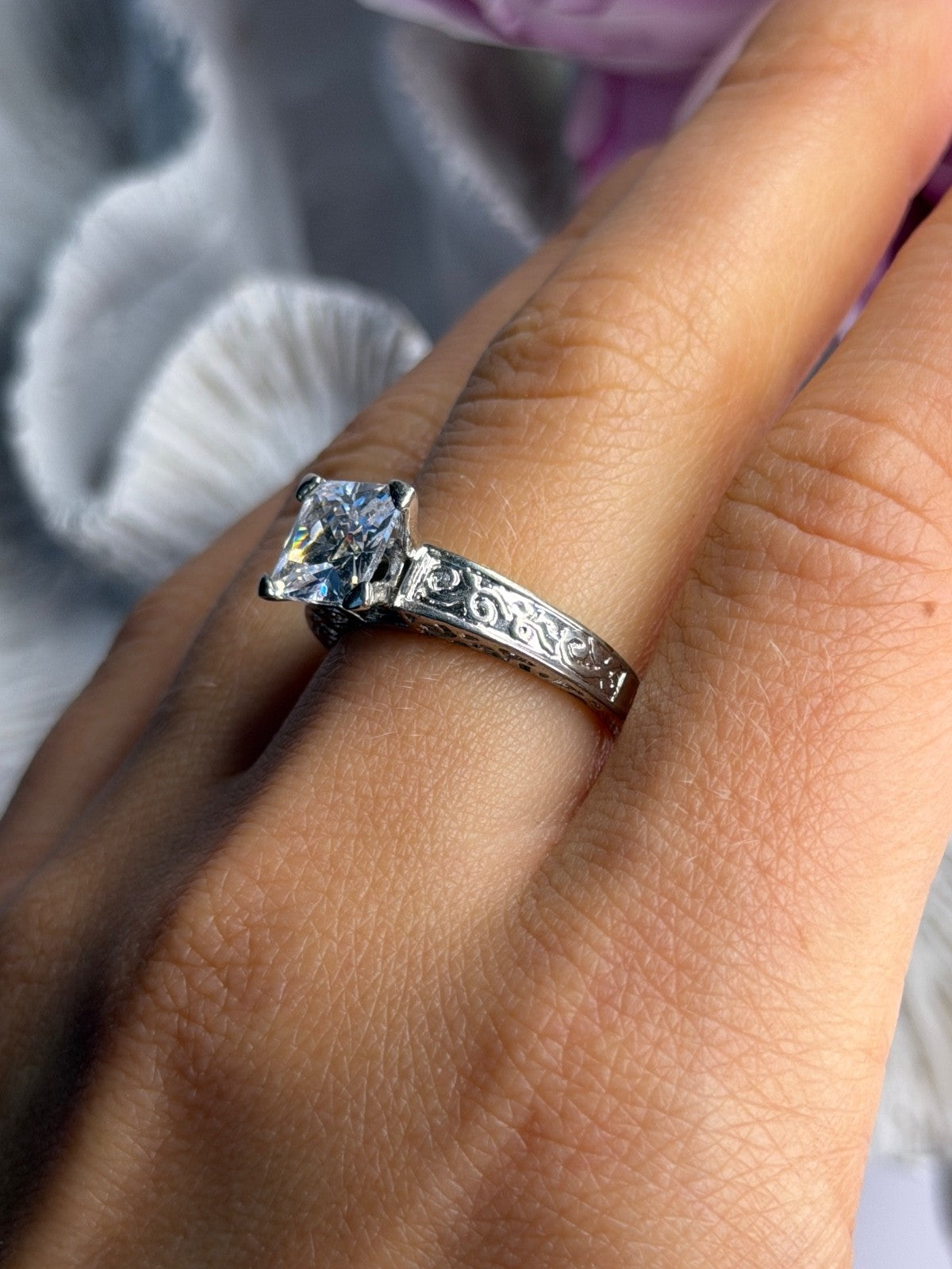 RP 925 Sterling Silver Cz Ring Size 8