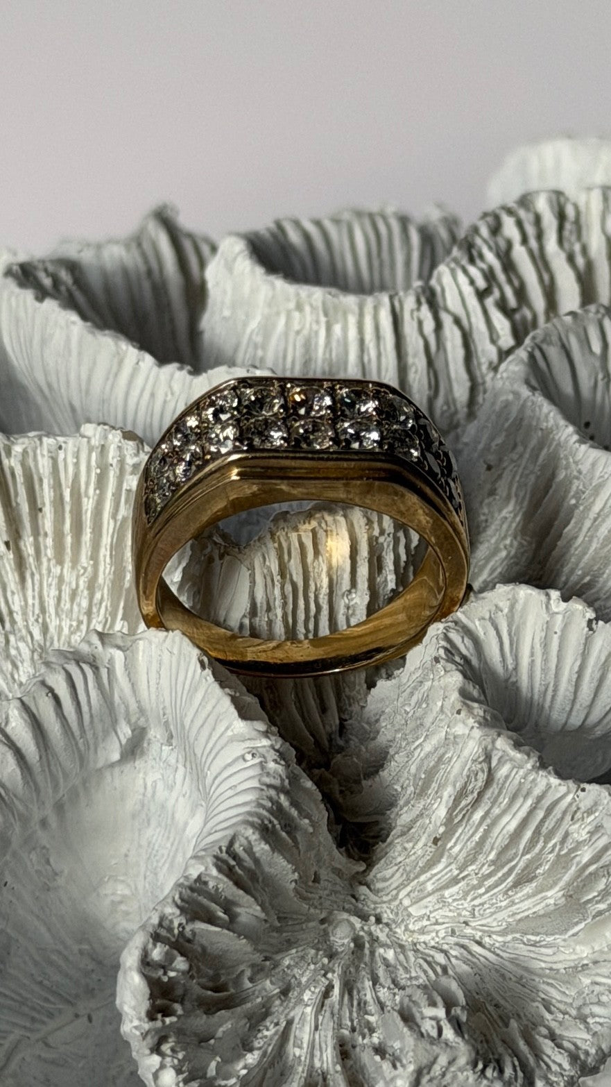 Men's 10K Yellow Gold Diamond 3 ct Ring Size 11.5