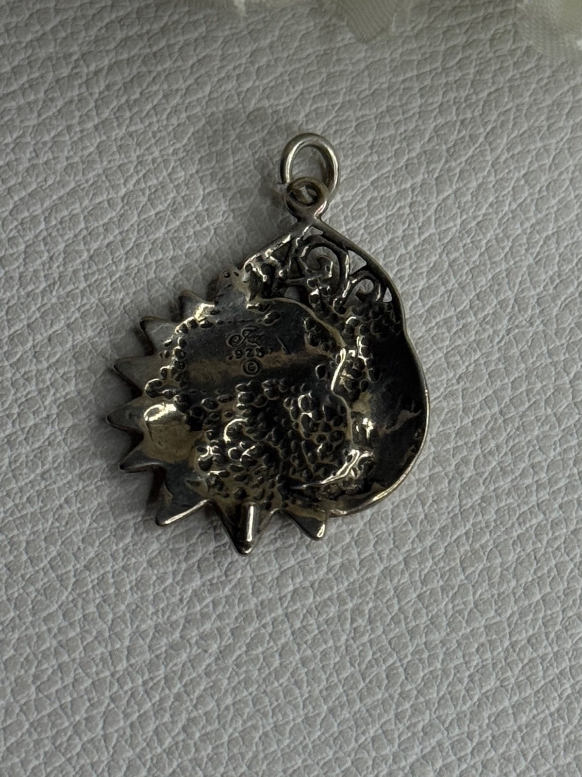 Vintage 925 Sterling Silver Moon & Sun Pendant Length 1.20 Inch