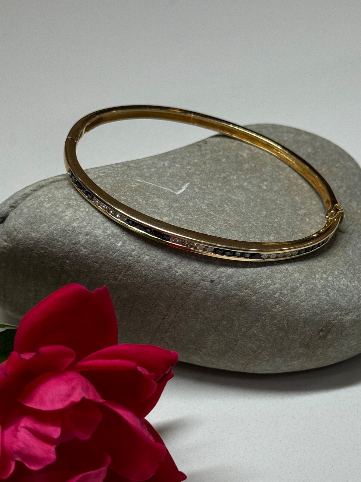 14K Yellow Gold Bracelet Blue & White Sapphire