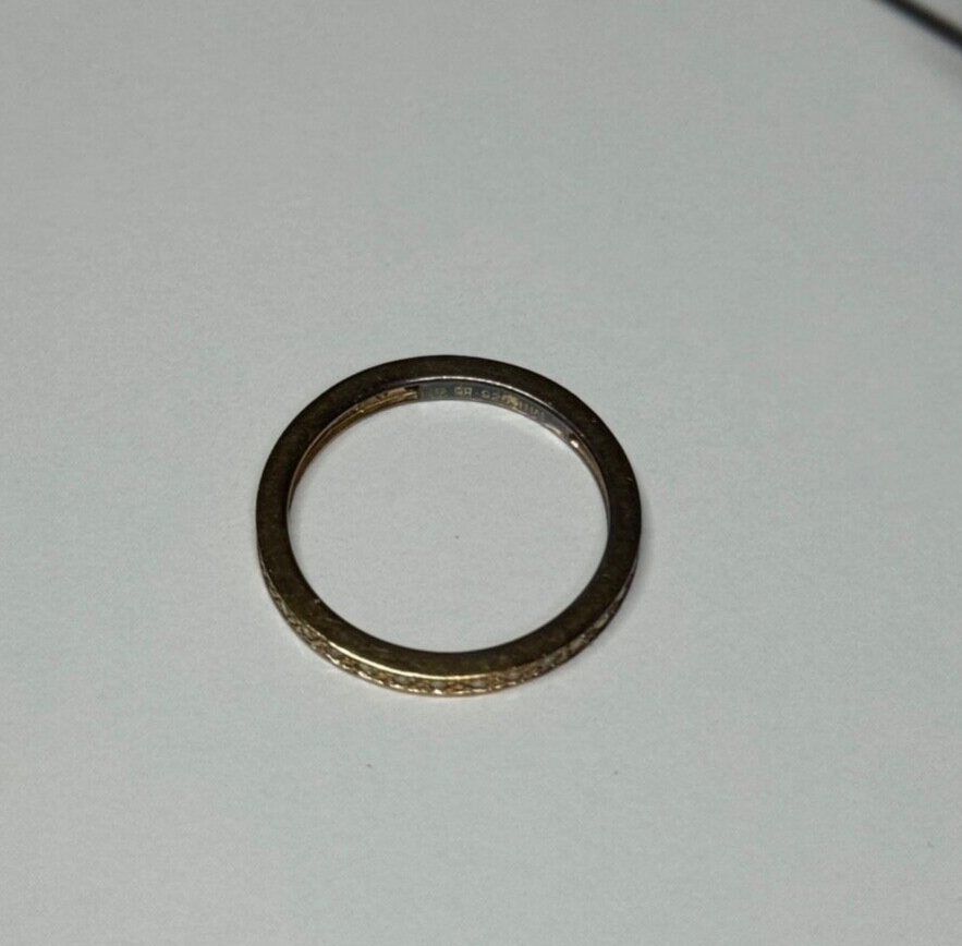 925 Sterling Silver Gold Plated CZ Ring Size 6.5