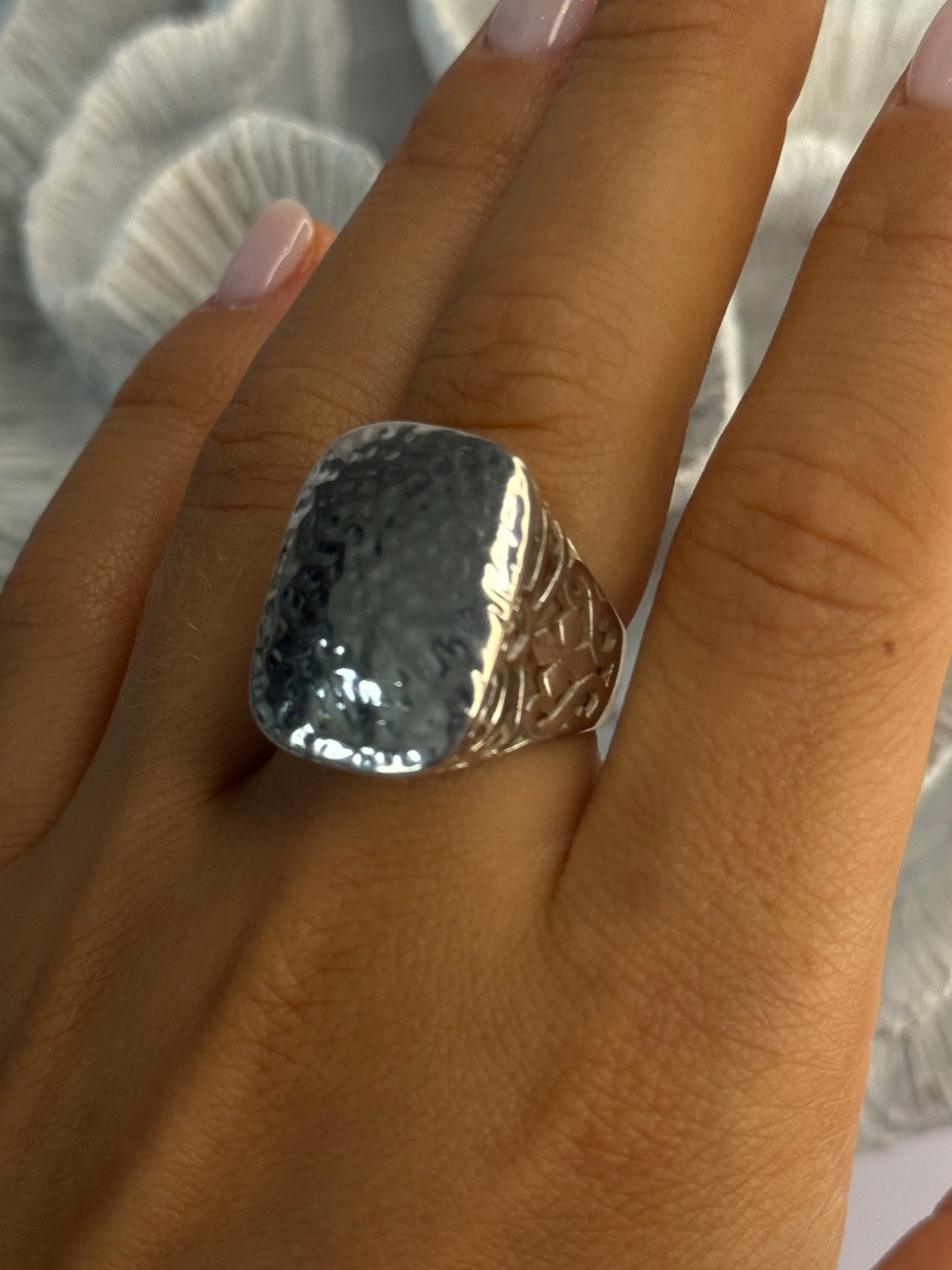 Vintage Filigree 925 Sterling Silver Ring Size 8