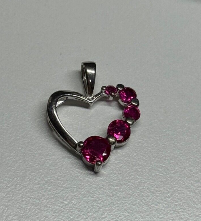 925 Sterling Silver Spinel Heart Pendant
