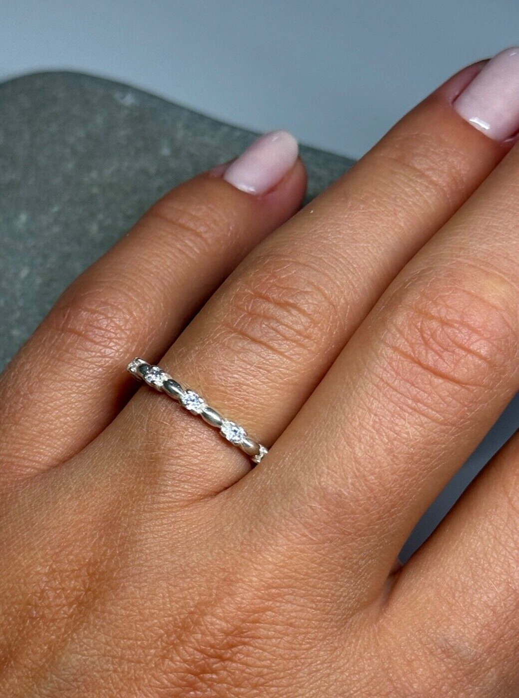 925 Sterling Silver CZ Ring Size 7