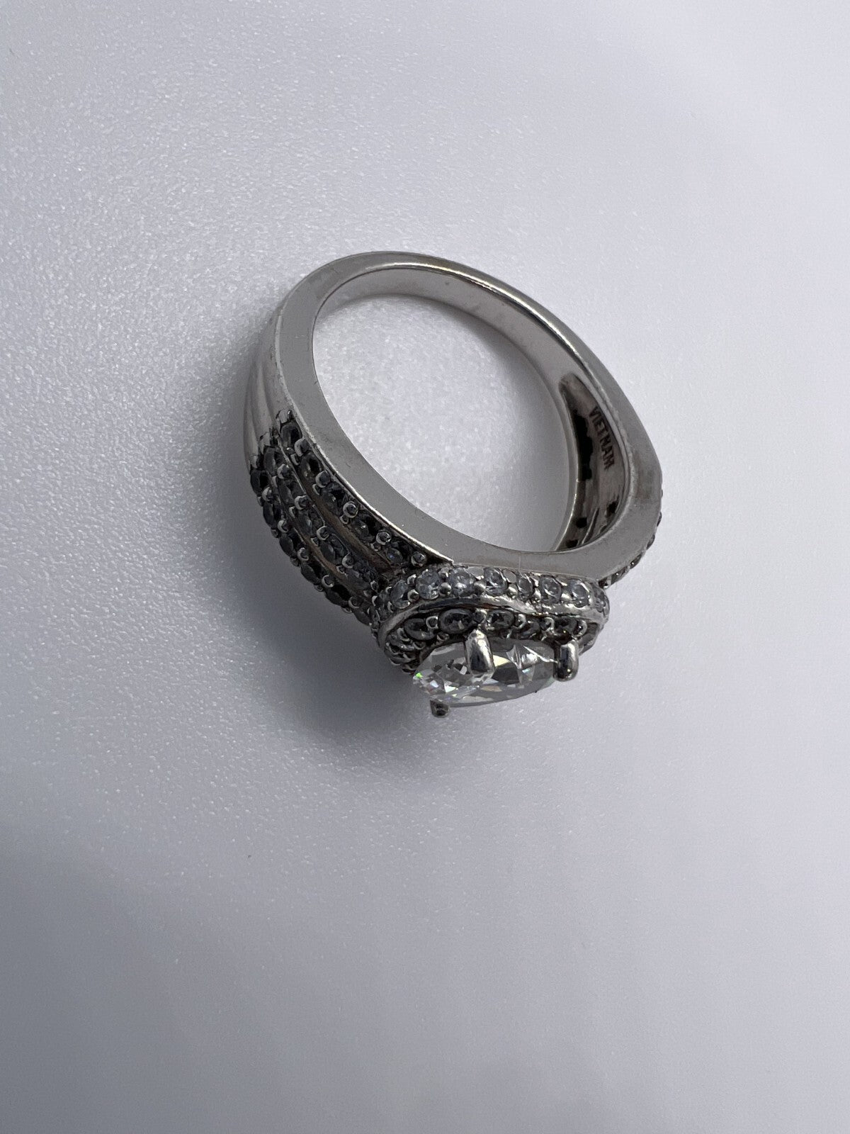 925 Sterling Silver CZ "Heart" Ring Size 6