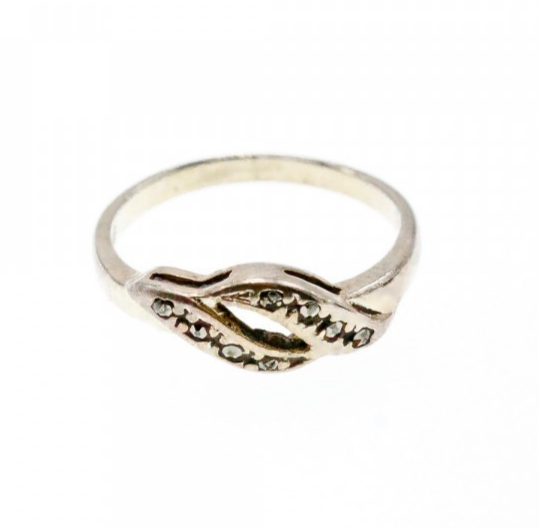 925 Sterling Silver Marcasites Ring Size 5.5
