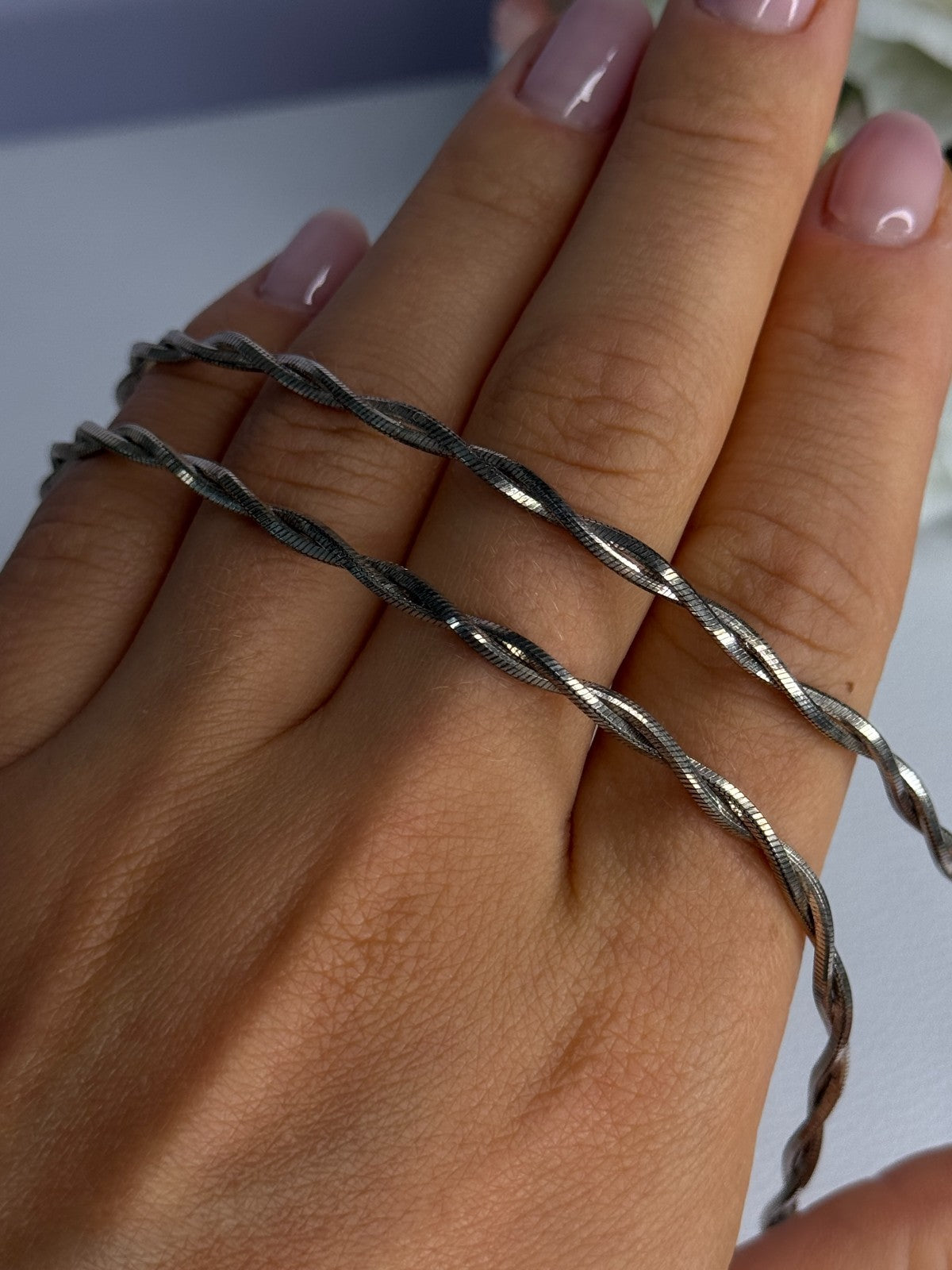 925 Sterling Silver Italy Fas Necklace Length 18 Inch