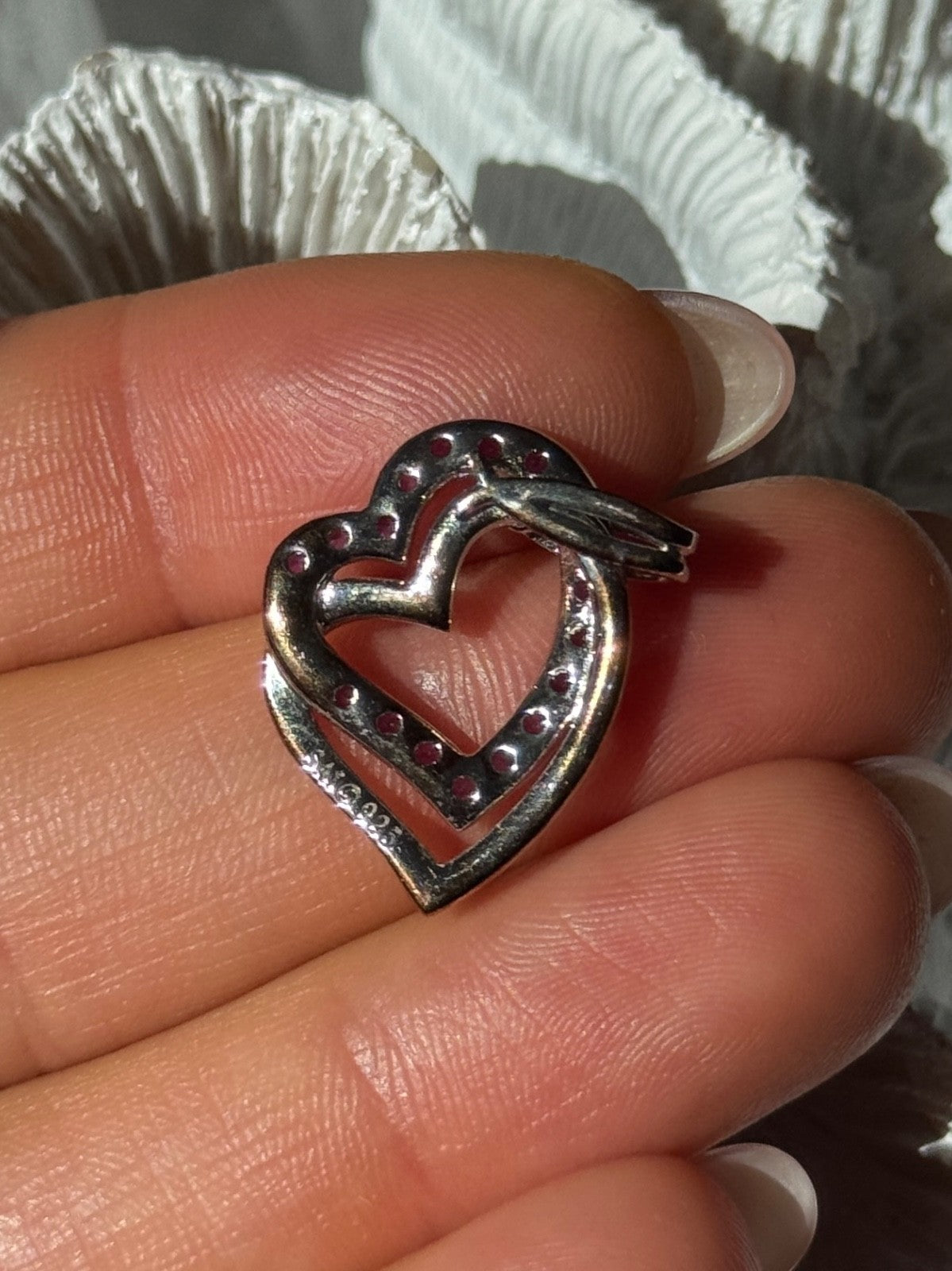 925 Sterling Silver Amethyst Heart Pendant