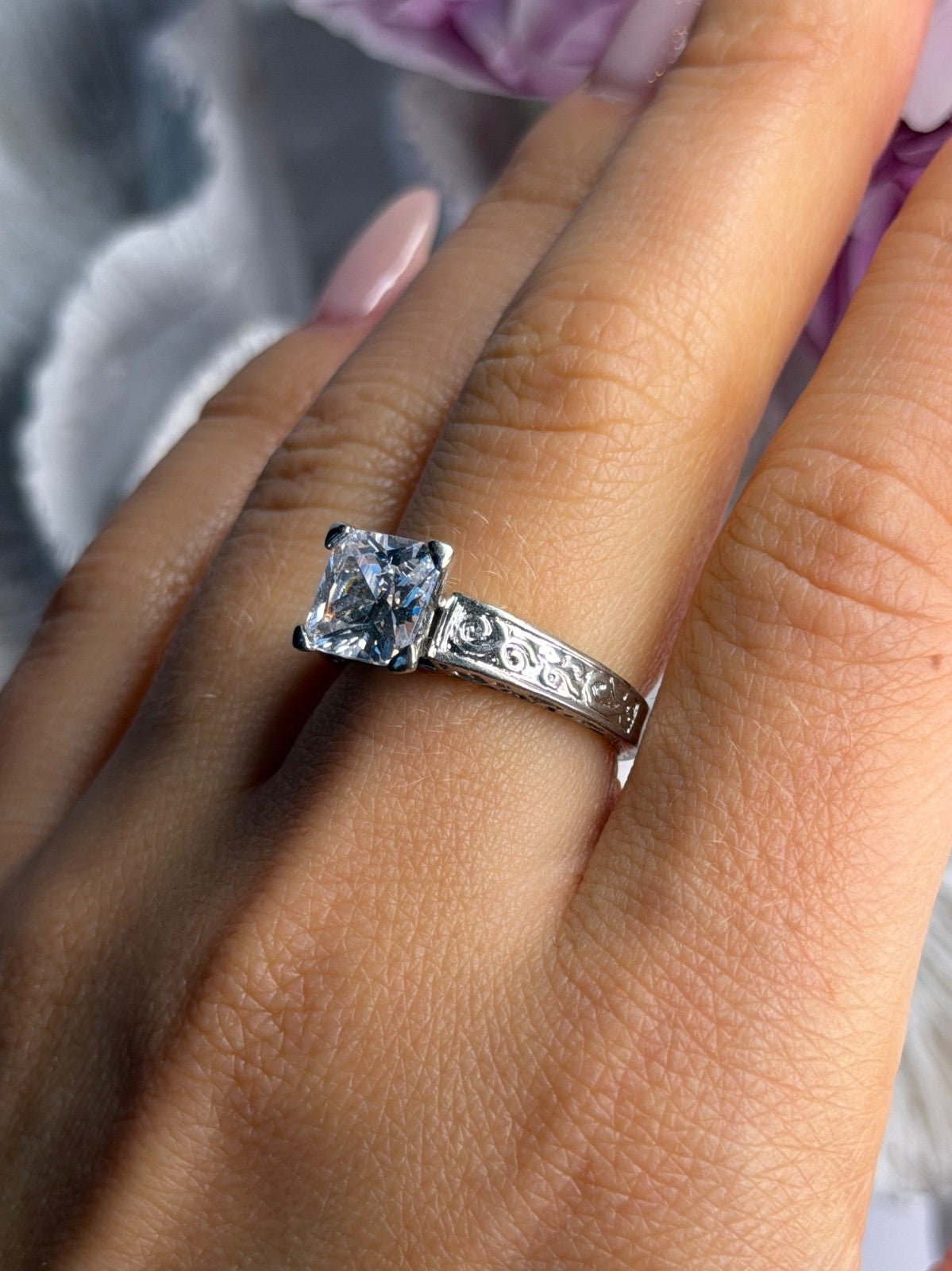 RP 925 Sterling Silver Cz Ring Size 8