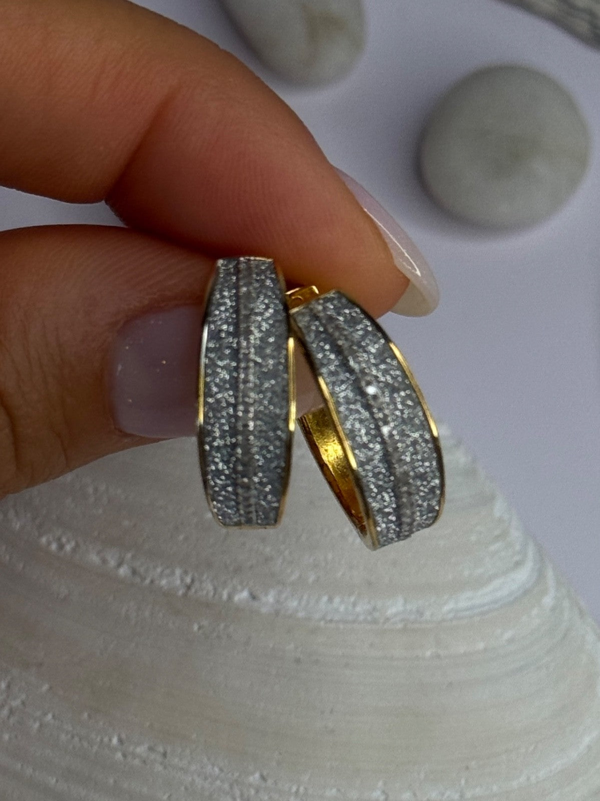 925 Sterling Silver Gold Plated CZ Earrings Length 0.8 Inch