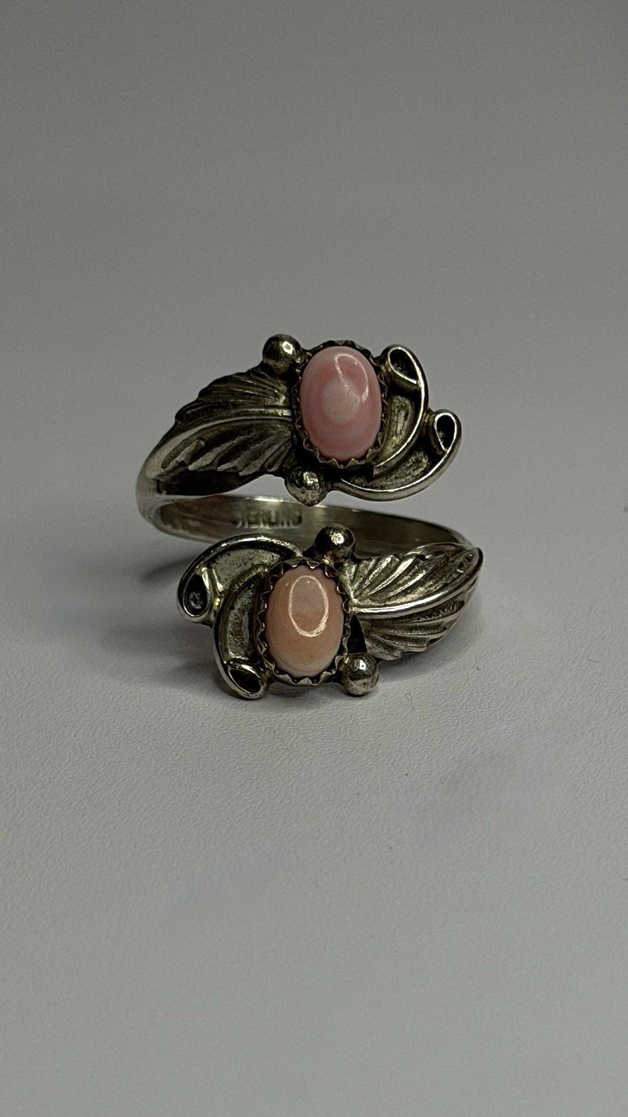Navajo 925 Sterling Silver Pink Abalone Ring Size 8