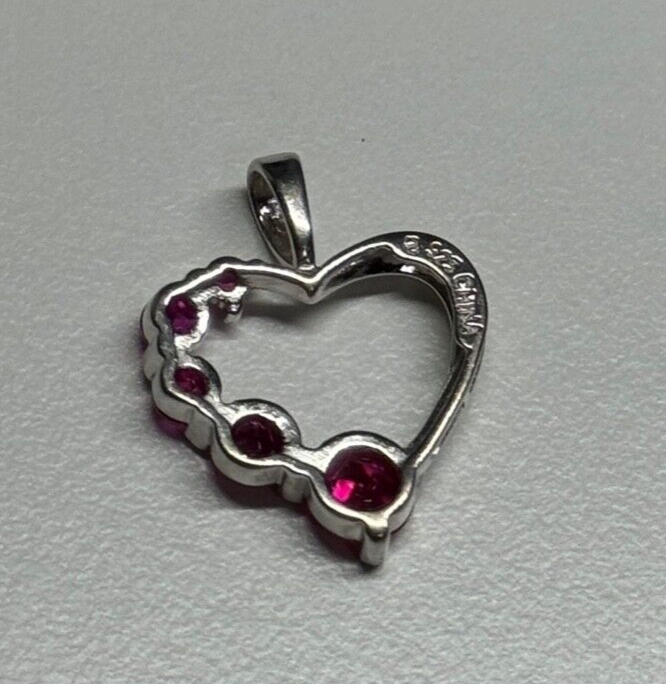 925 Sterling Silver Spinel Heart Pendant