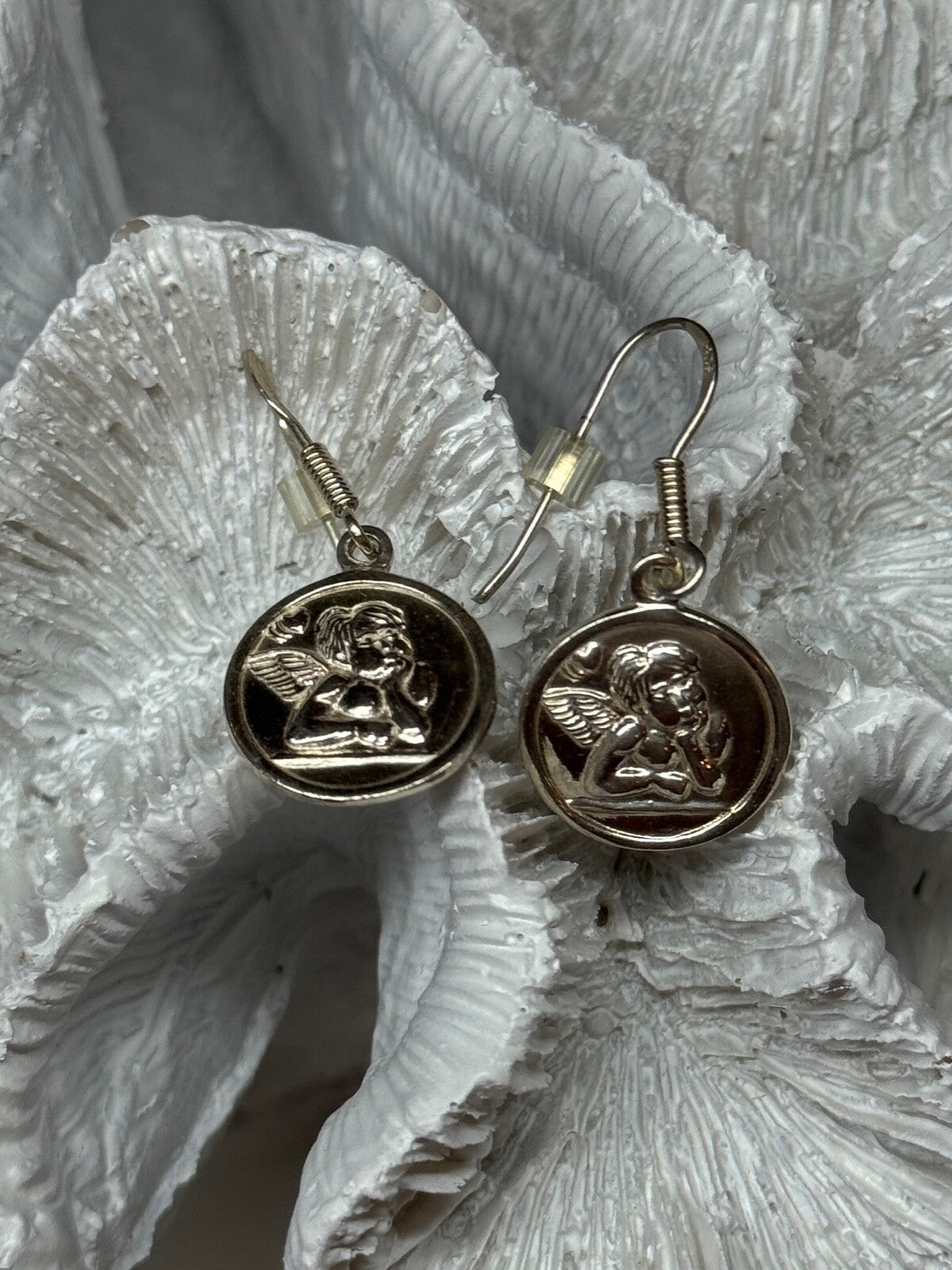 925 Sterling Silver Angels Earrings Length 1.3 Inch