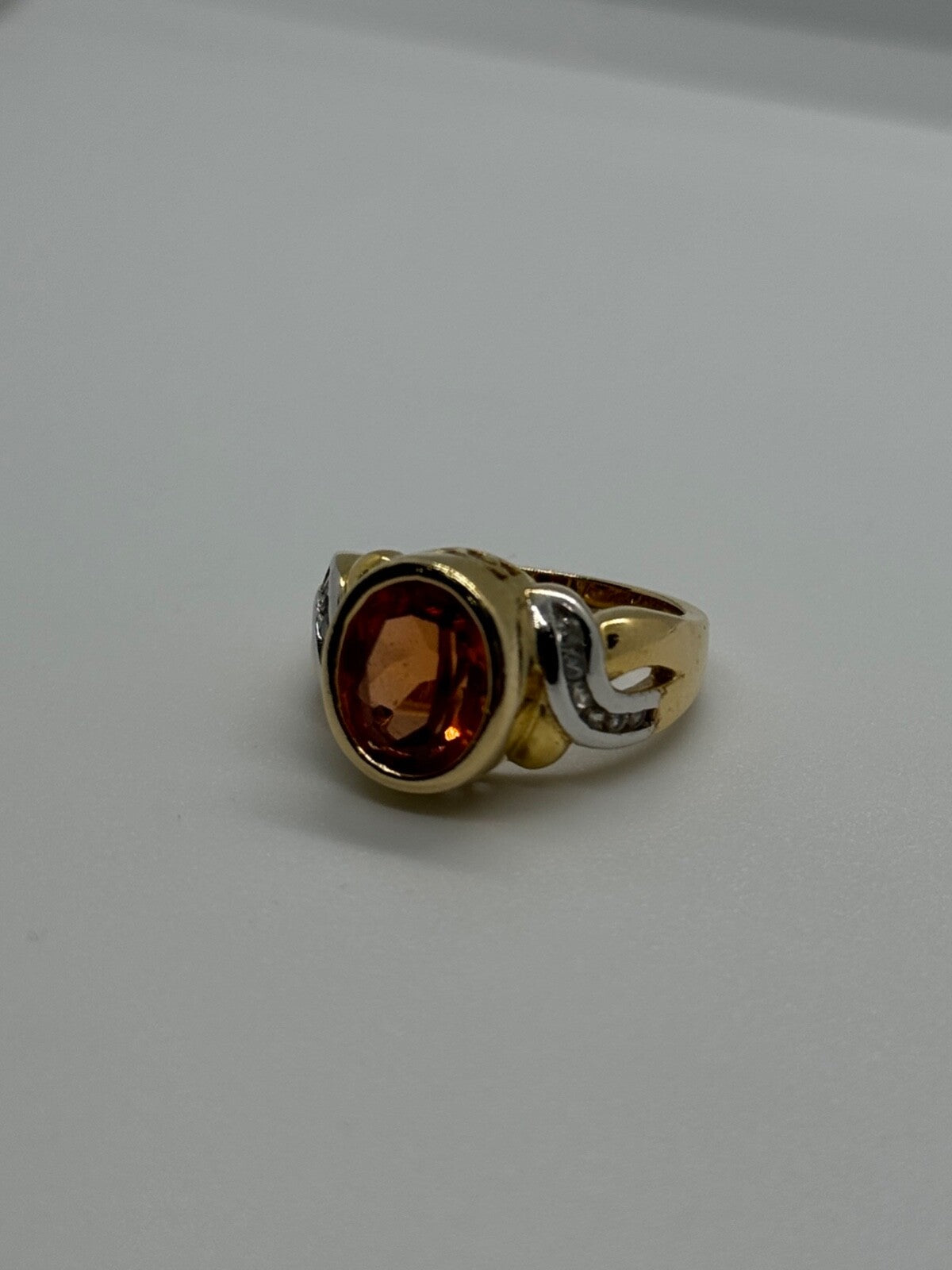 925 Sterling Silver Gold Plated CZ Ring Size 6