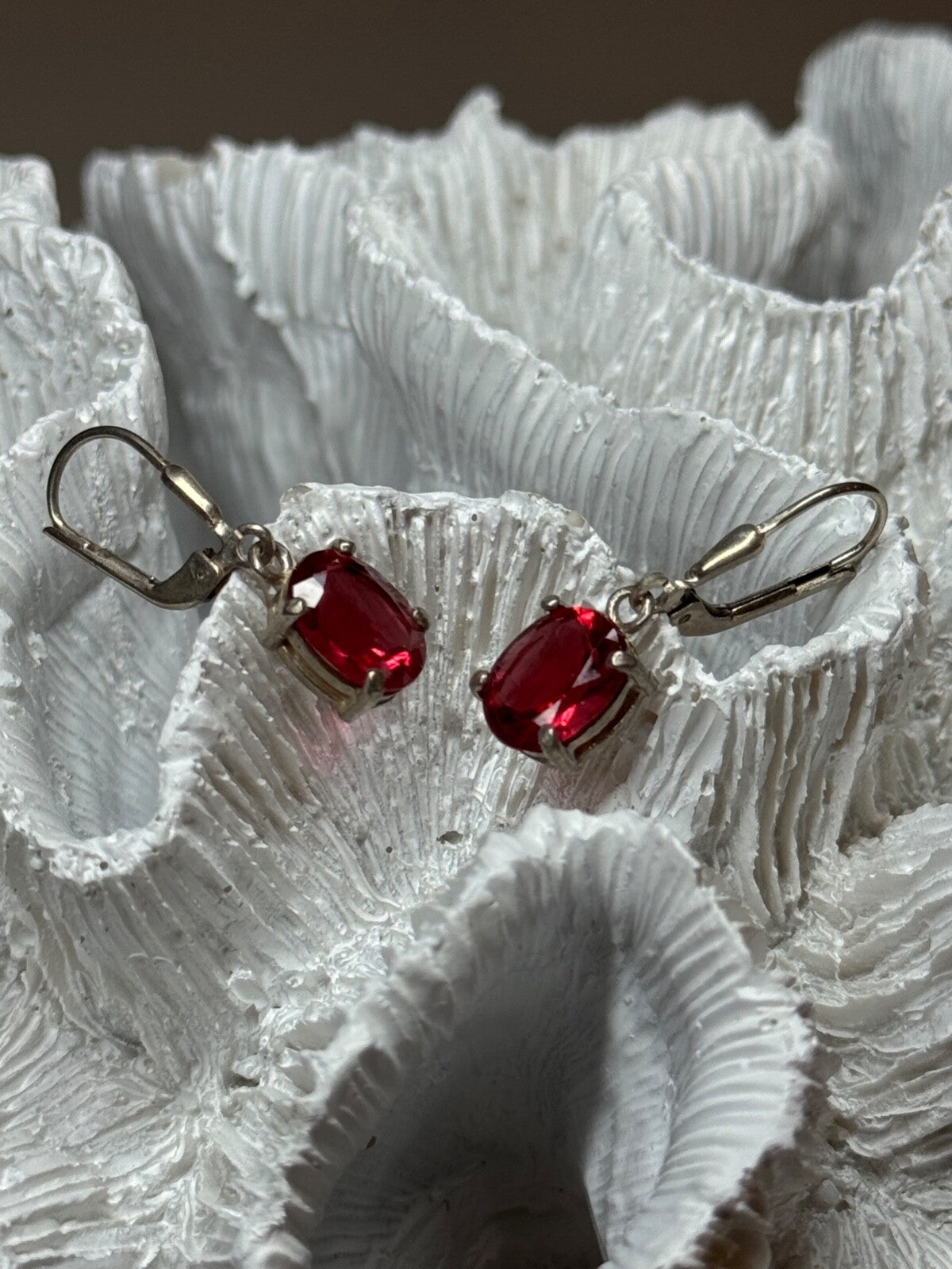 925 Sterling Silver Spinel Earrings Length 1.1 Inch