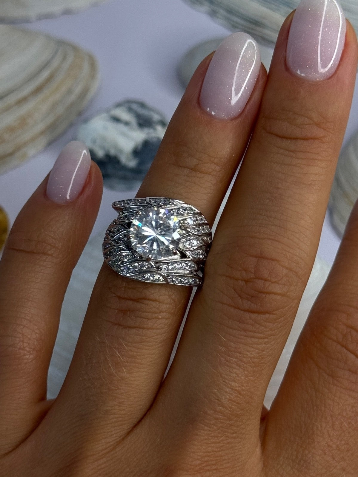 Beautiful Design 925 Sterling Silver Cz Ring Size 5.5