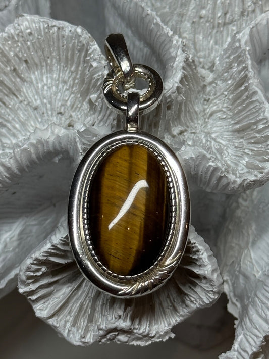 925 Sterling Silver Amber Pendant Length 2.5 Inch