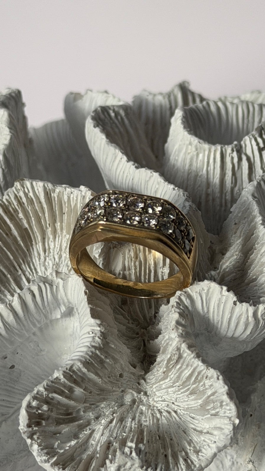 Men's 10K Yellow Gold Diamond 3 ct Ring Size 11.5