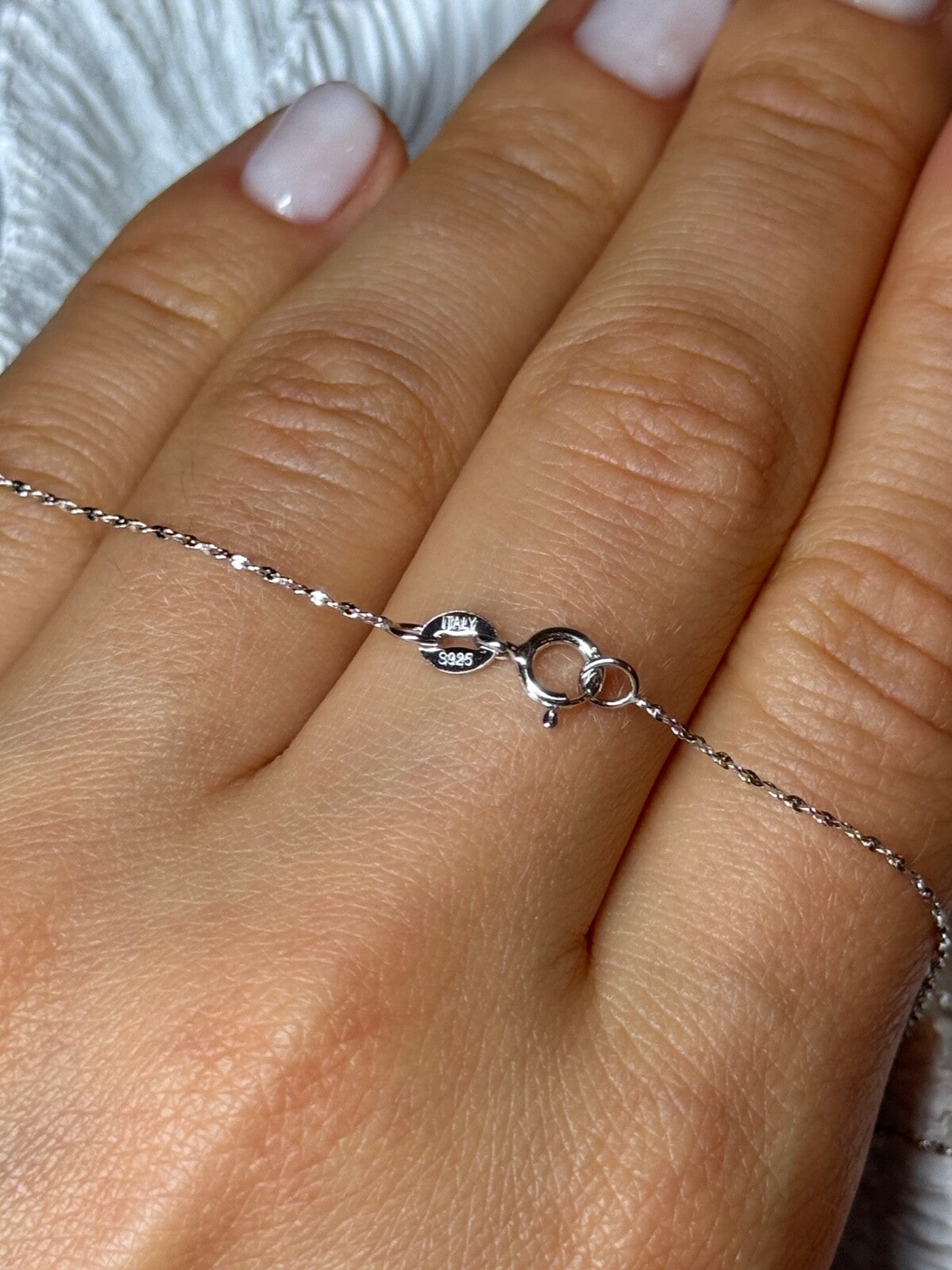 925 Sterling Silver Fresh Water Necklace Length 18 Inch