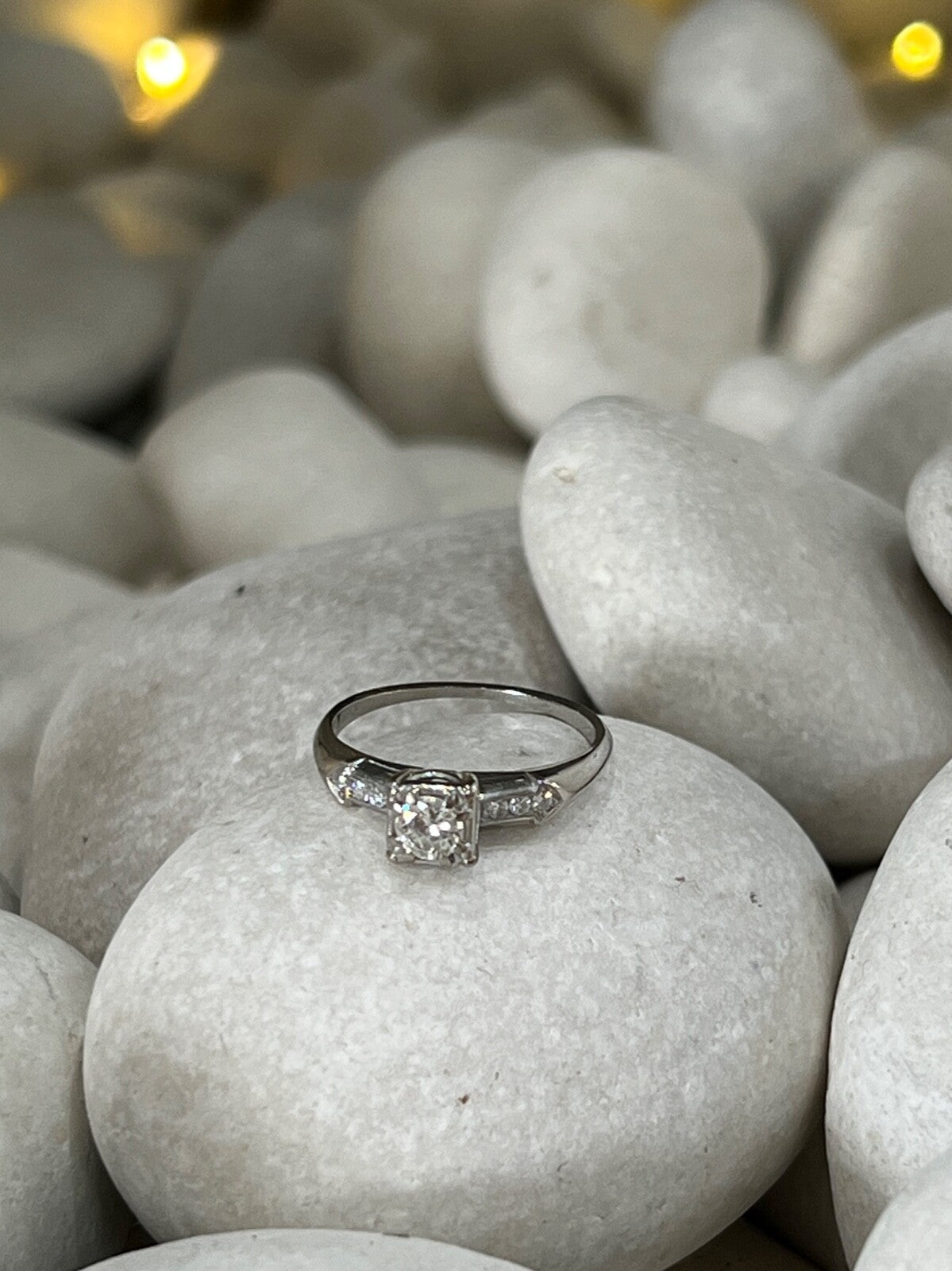 Jabel 18K White Gold Diamonds Ring Size 4.5