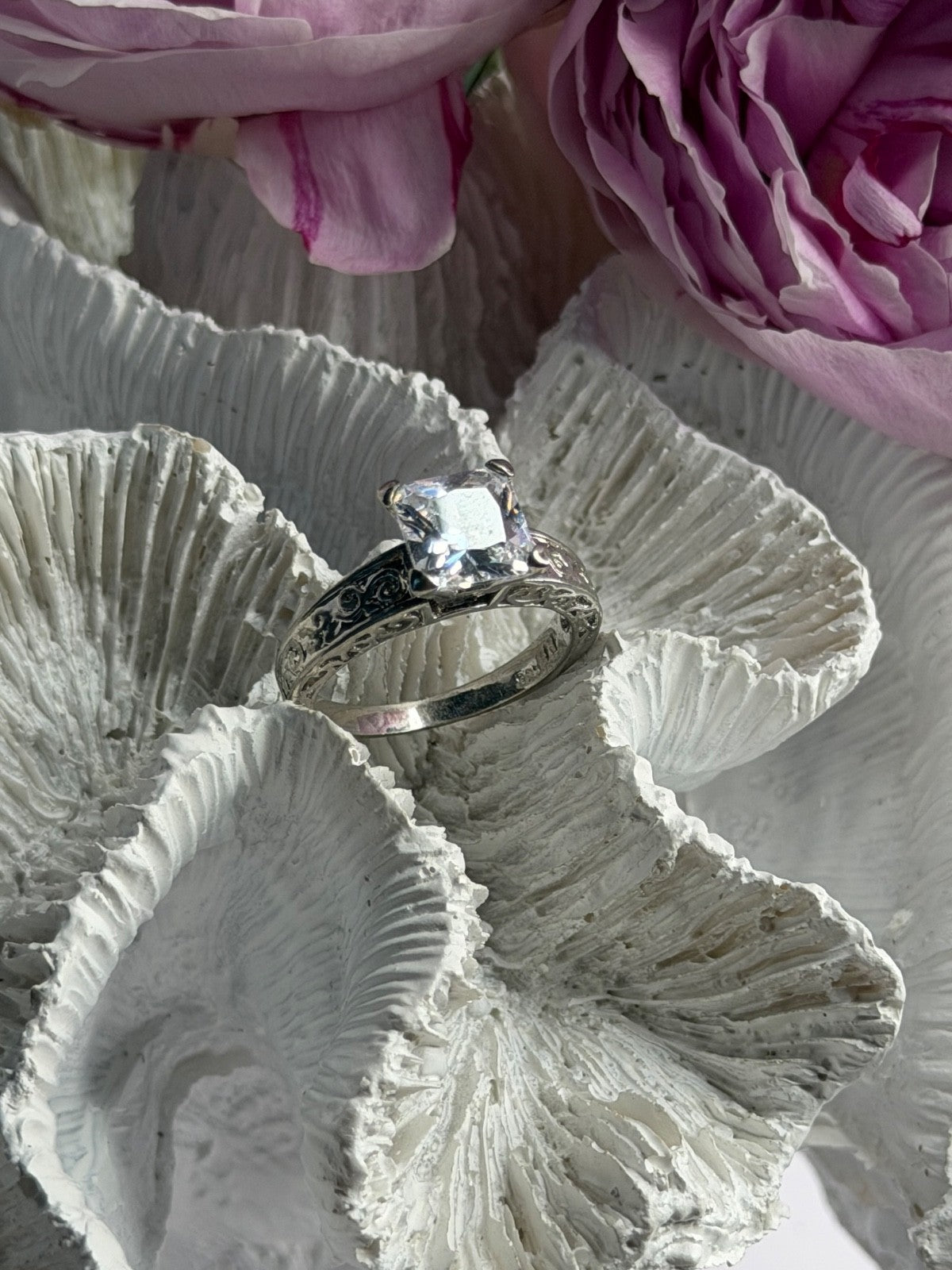 RP 925 Sterling Silver Cz Ring Size 8