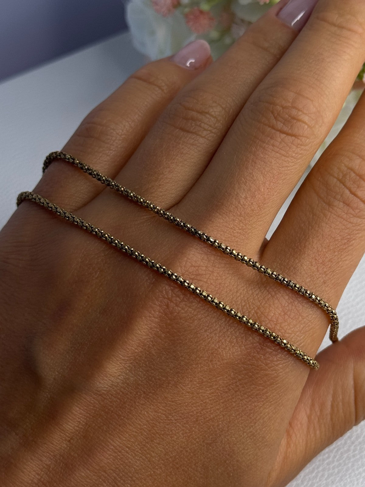 925 Sterling Silver Gold Plated Italy Lirm Necklace Chain Length 22 Inch