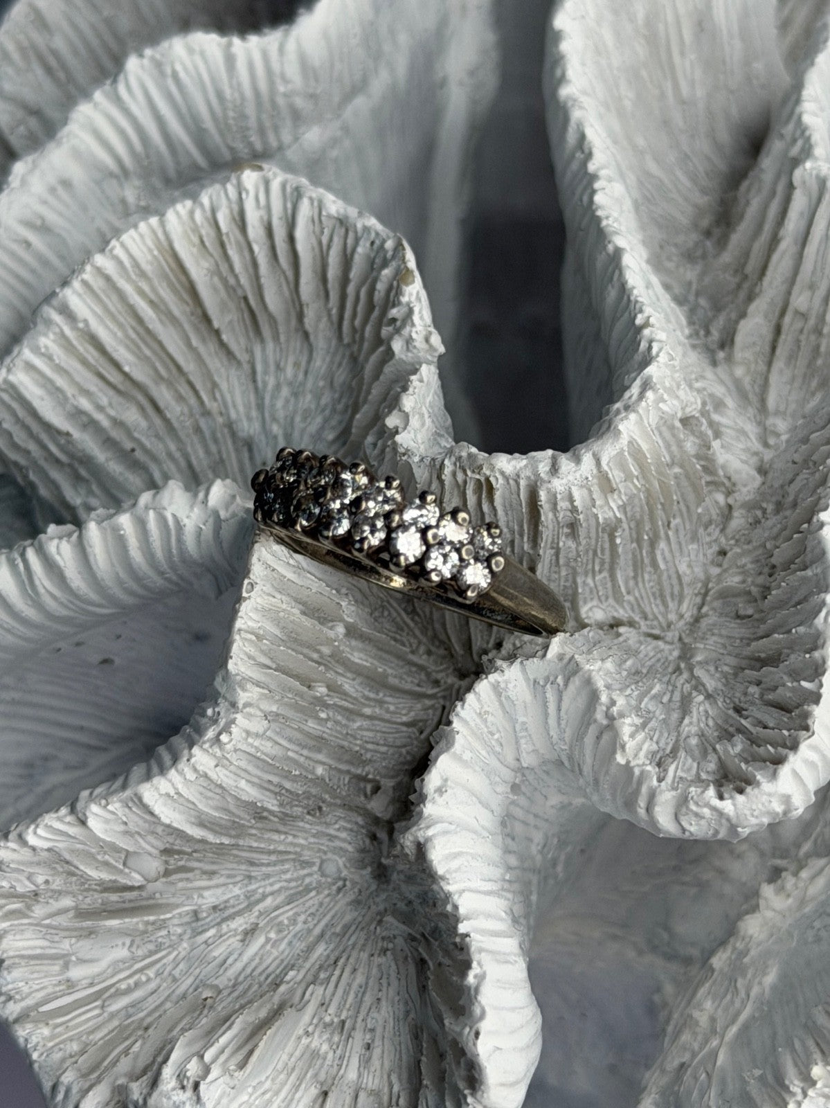 925 Sterling Silver Cz Ring Size 9