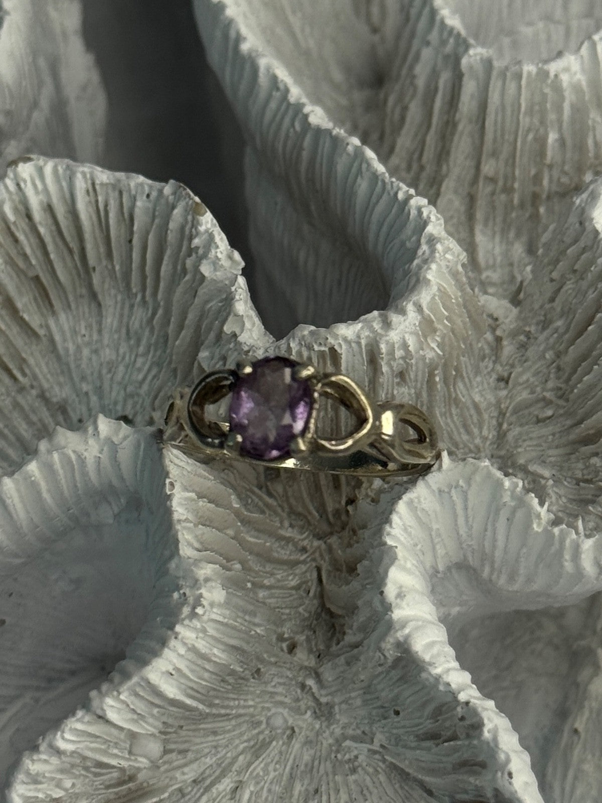 925 Sterling Silver Amethyst Ring Size 9.5
