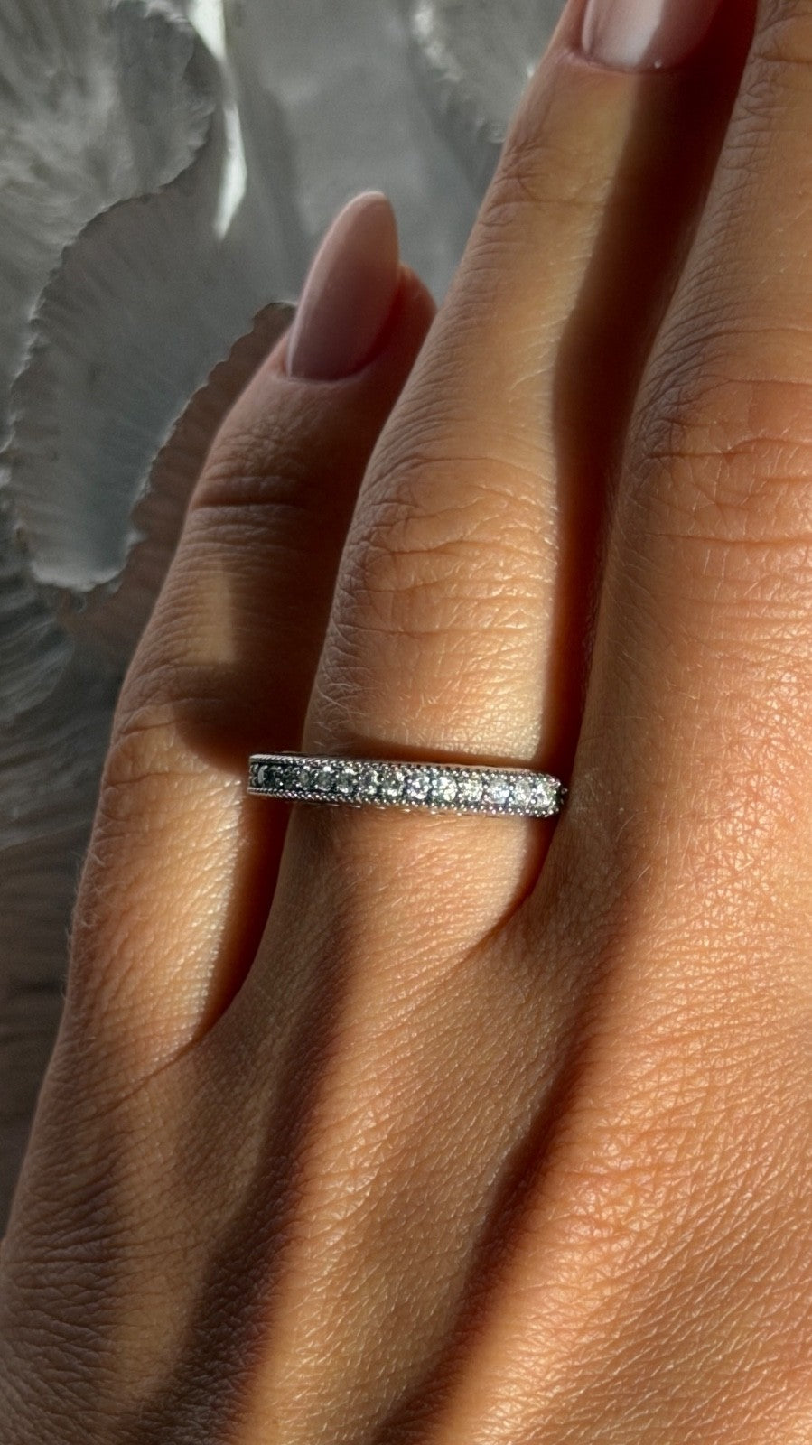 Unique Design 14K White Gold Diamond 0.25 ct Ring Sizable