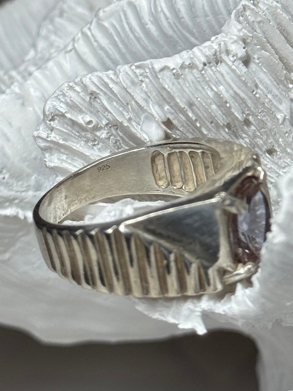 Men's 925 Sterling Silver Spinel Ring Size 8.5