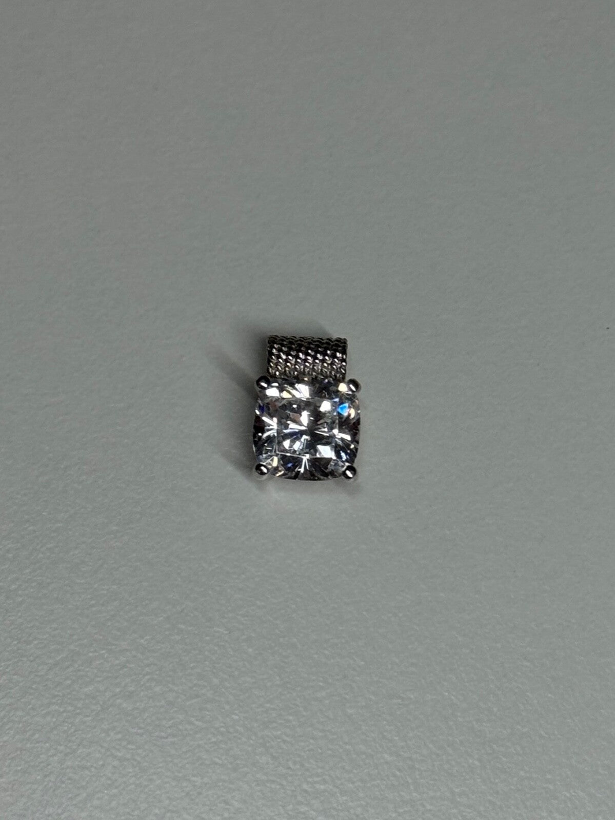 925 Sterling Silver CZ Pendant Length 11 Mm