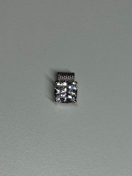925 Sterling Silver CZ Pendant Length 11 Mm