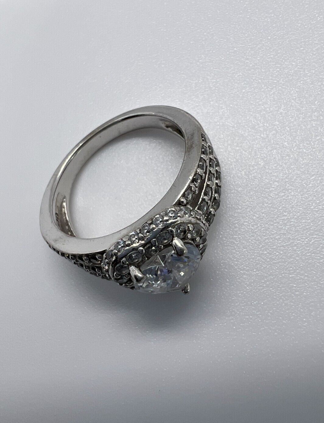 925 Sterling Silver CZ "Heart" Ring Size 6