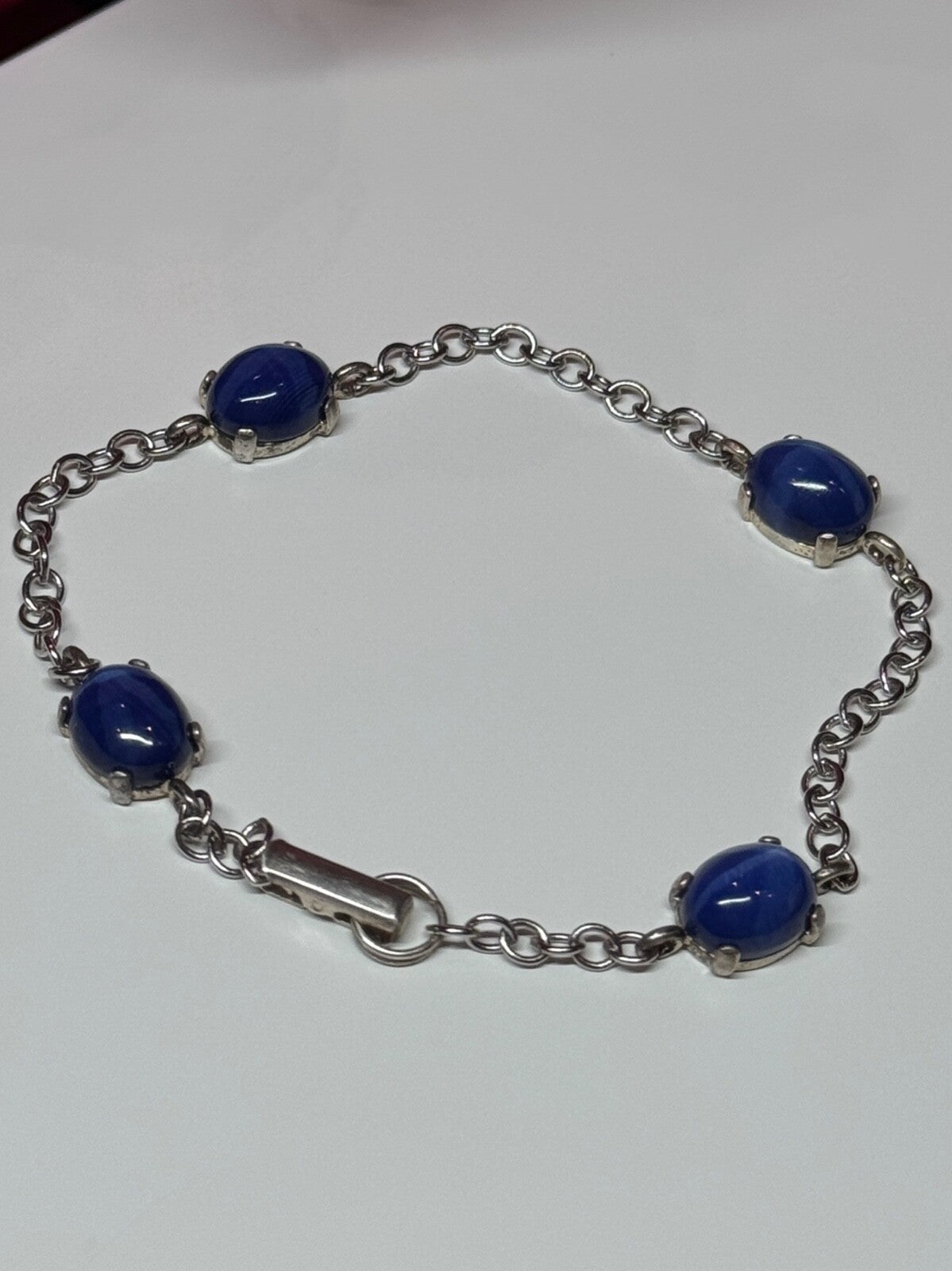 925 Sterling Silver Star Sapphire Bracelet Length 7.5