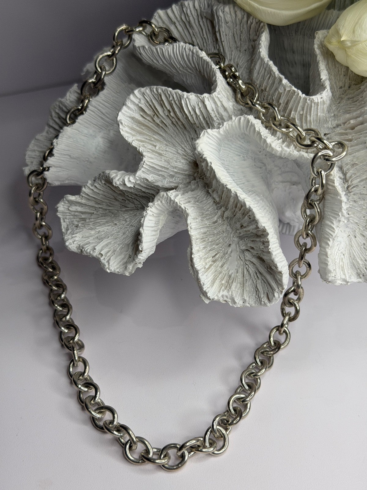 Vintage Judith Ripka 925 Sterling Silver Chain Necklace