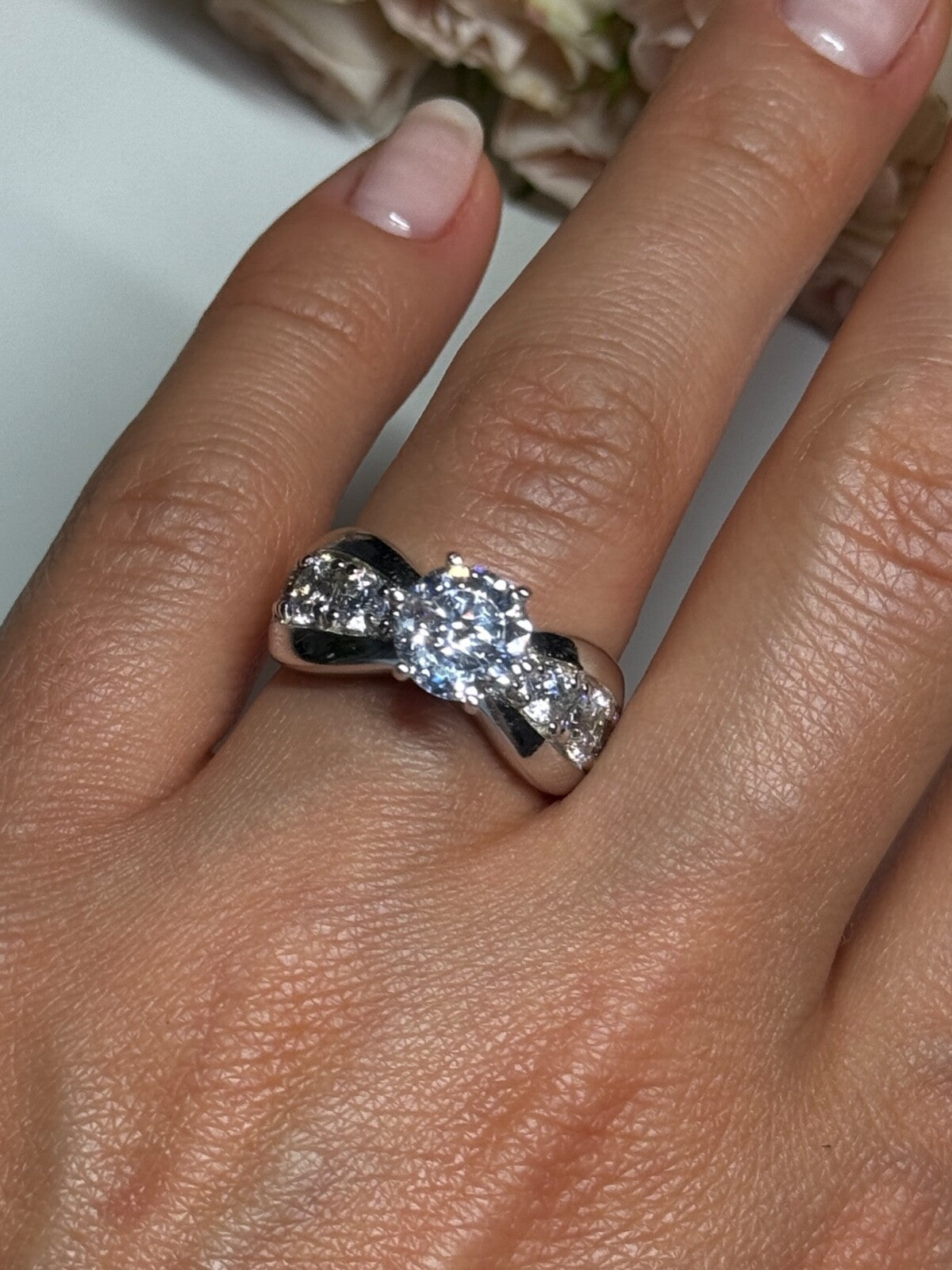 925 Sterling Silver CZ Ring Size 6.5
