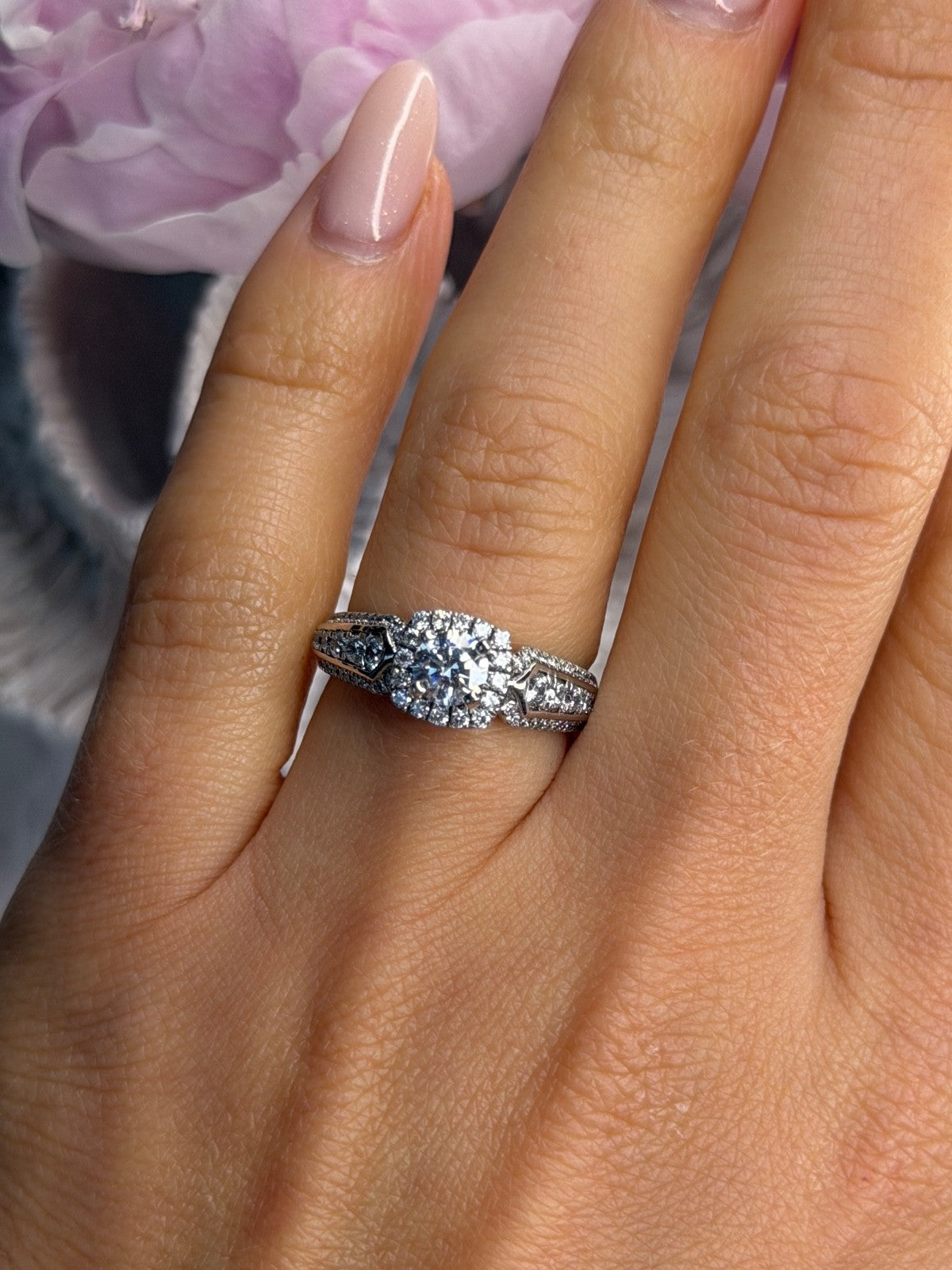 GOC 925 Sterling Silver tcw 1.43 Cz Ring Size 7