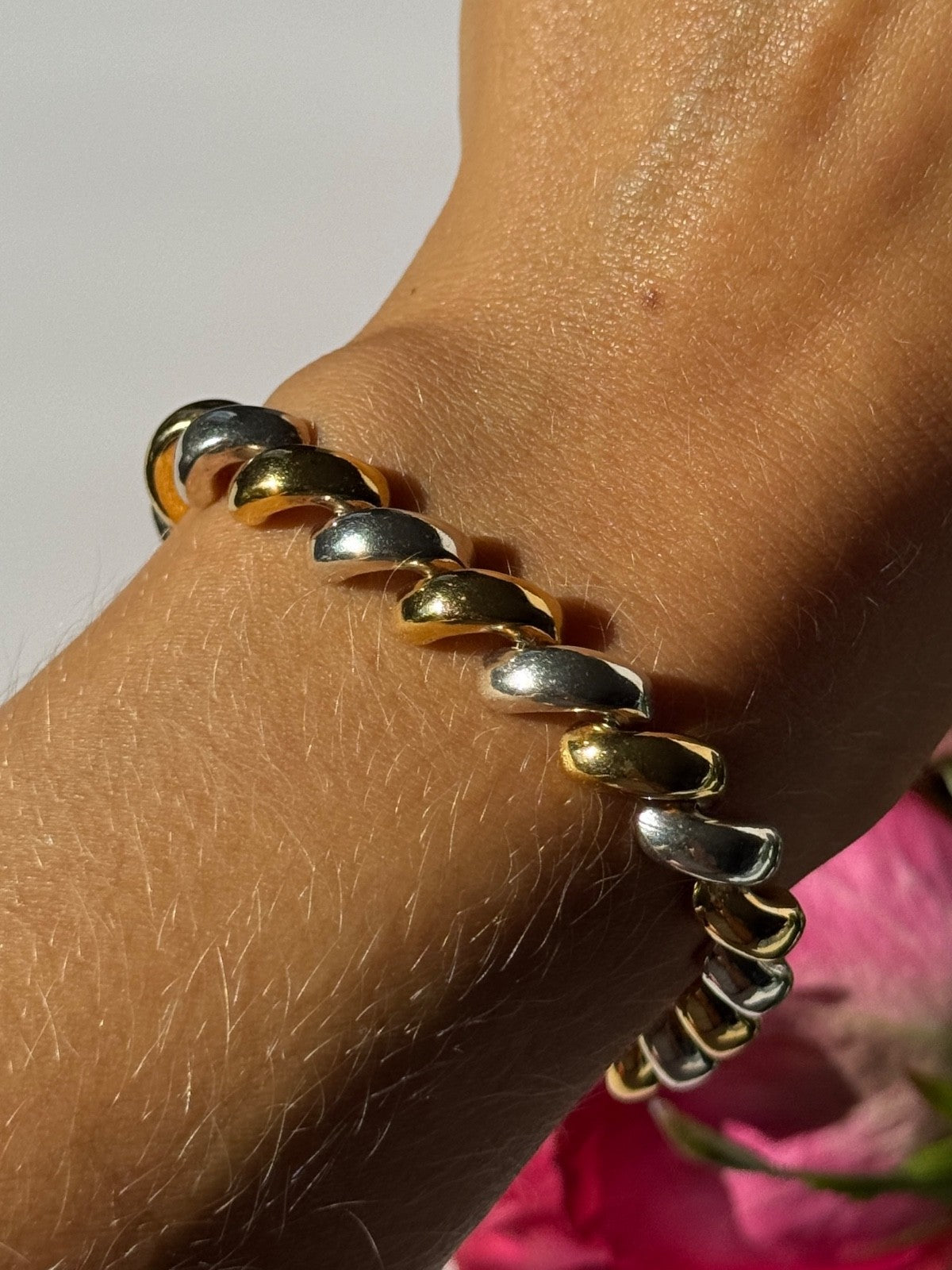 Italy Milor 925 Sterling Silver Gold Plated Bracelet 7 Inch