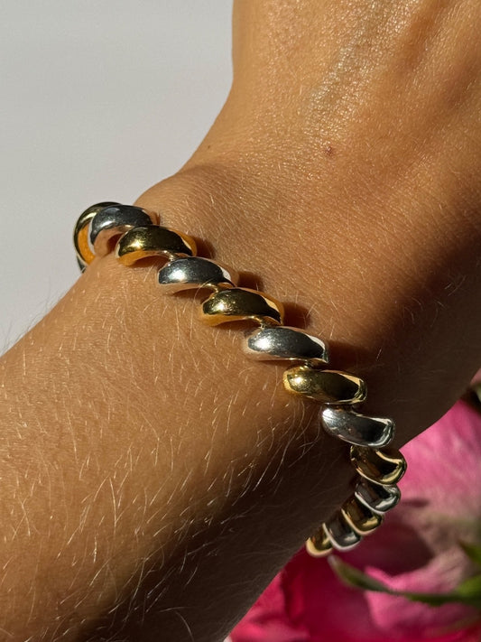 Italy Milor 925 Sterling Silver Gold Plated Bracelet 7 Inch