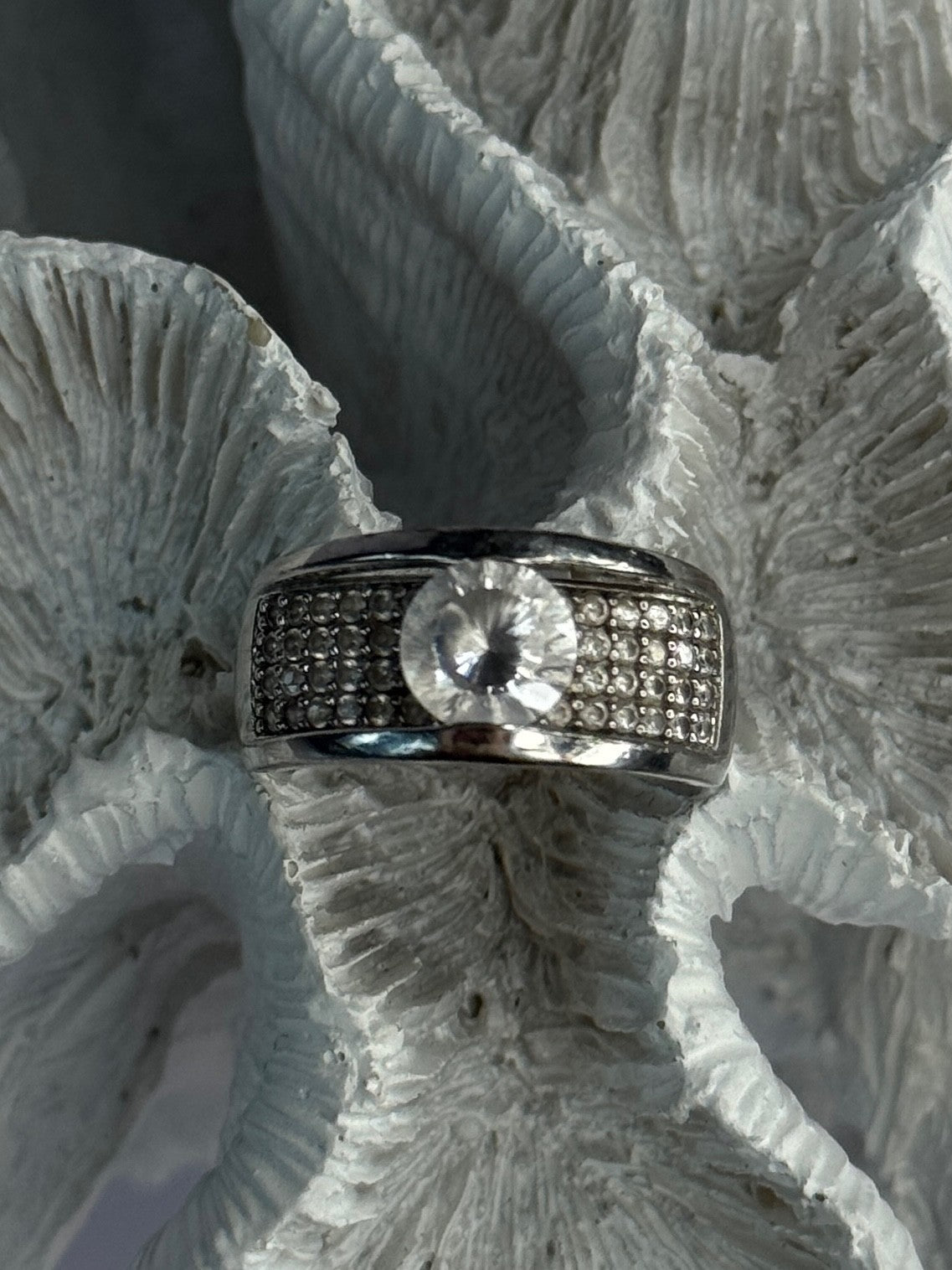 Elegant Design 925 Sterling Silver Cz Ring Size 10