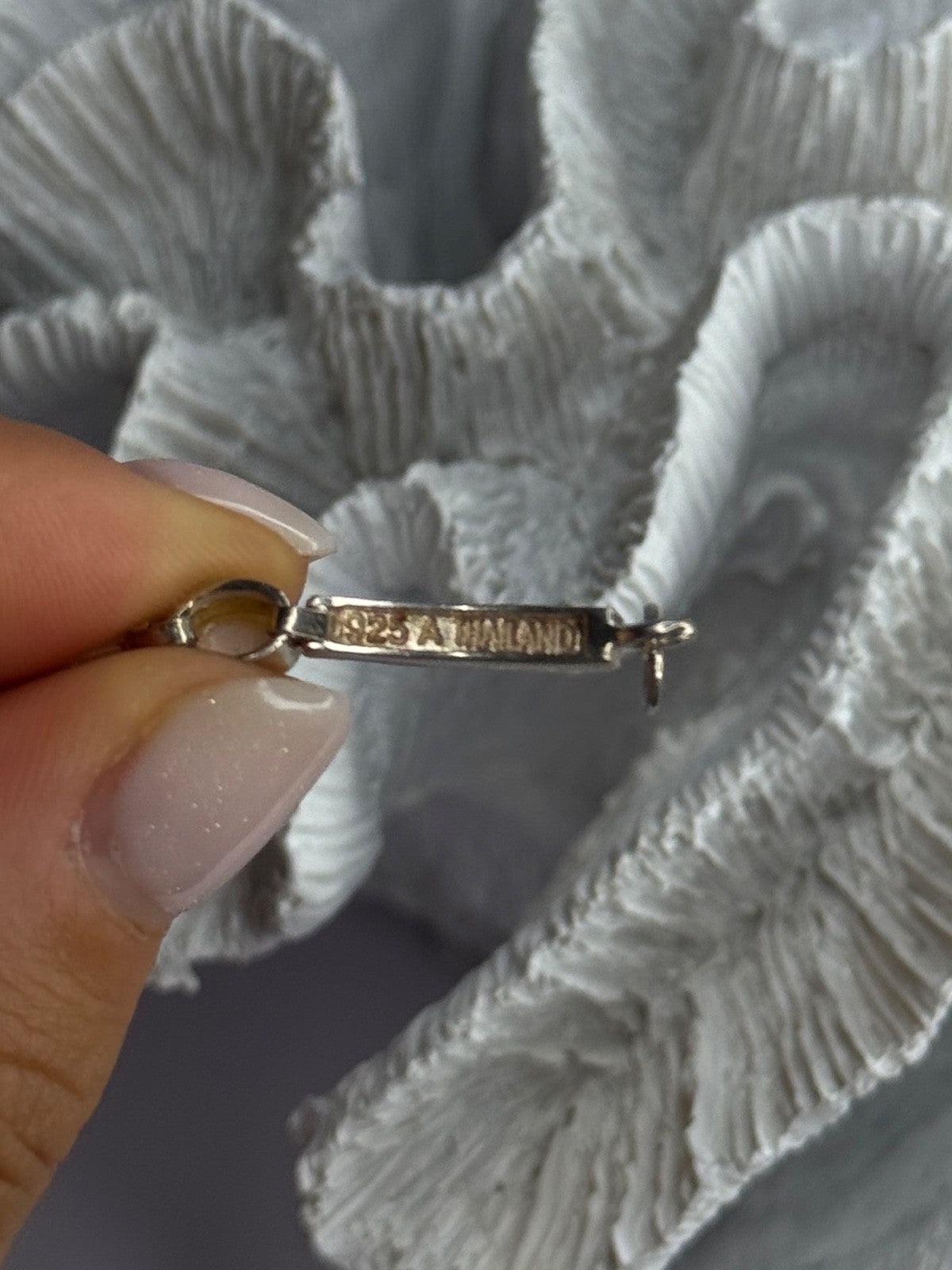 925 Sterling Silver Pink Abalone & Marcasite Bracelet Length 7.5