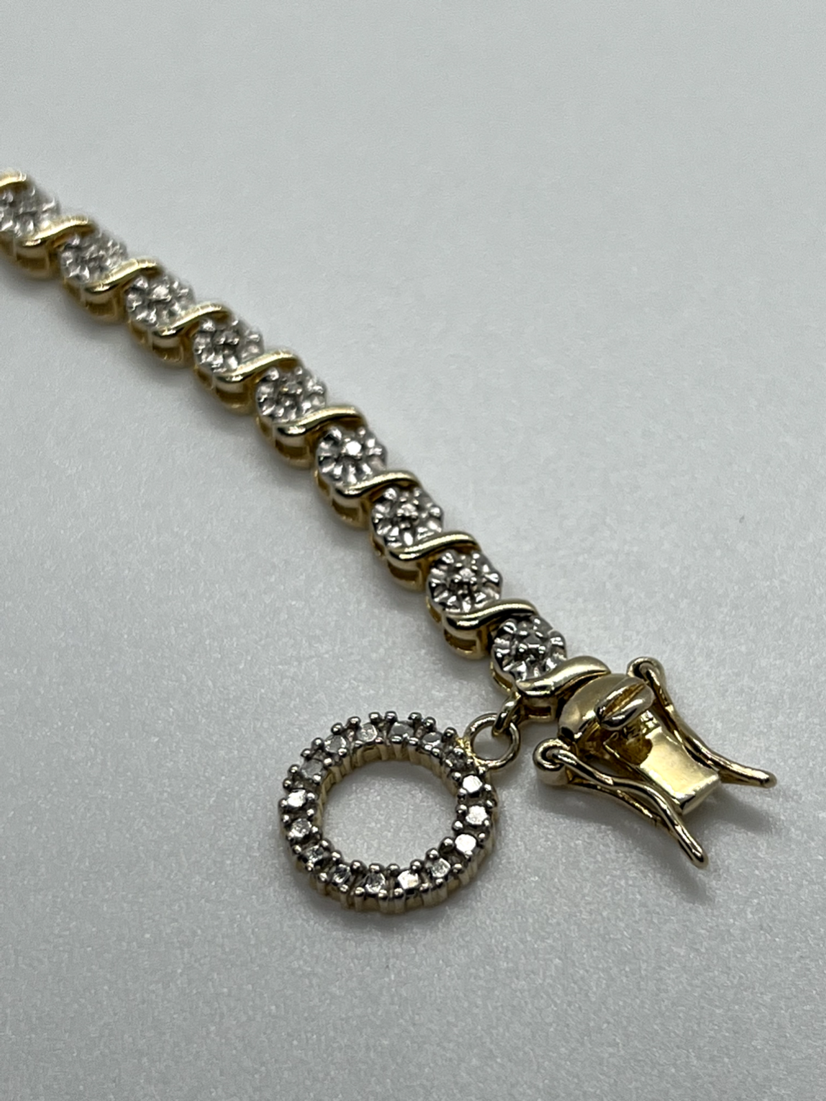 925 Sterling Silver Gold Plated Charm Bracelet