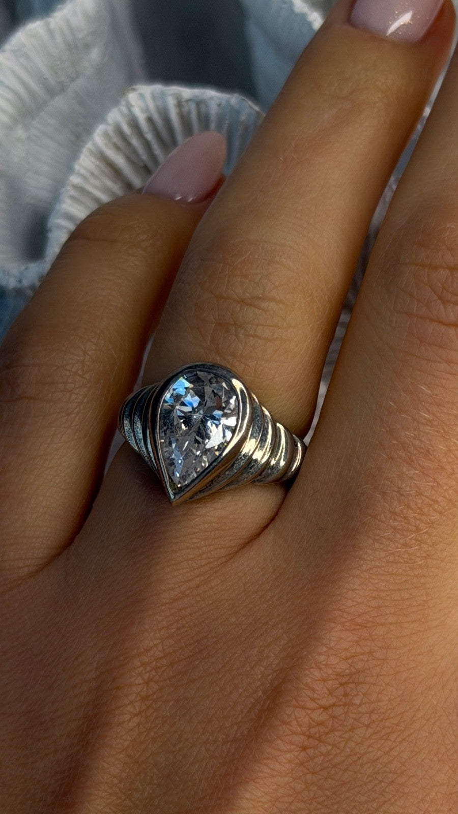 ESPO 925 Sterling Silver Cz Ring Size 6
