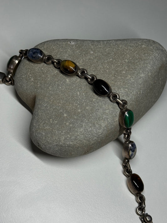 925 Sterling Silver Agate Bracelet