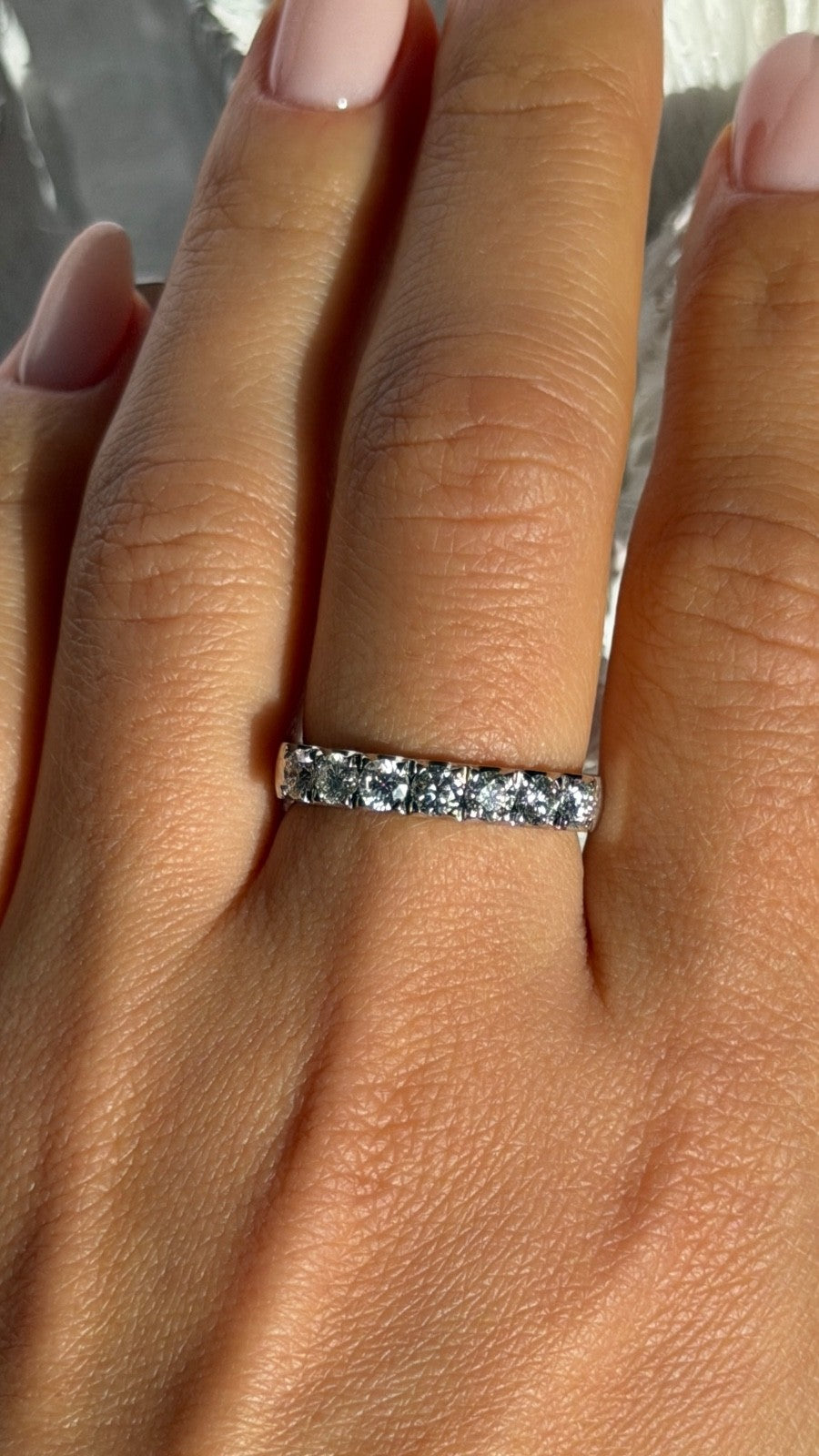 Custom 14K White Gold Diamond 0.85 ct Ring Size 8
