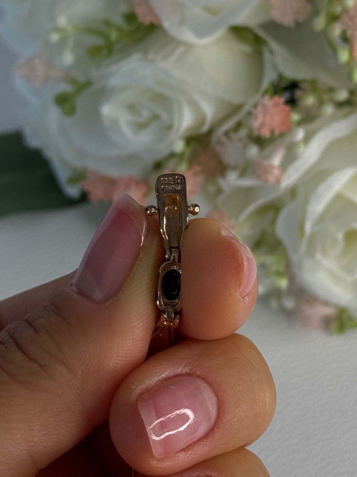 925 Sterling Silver Gold Plated Sapphire Bracelet Length 7.5 Inch