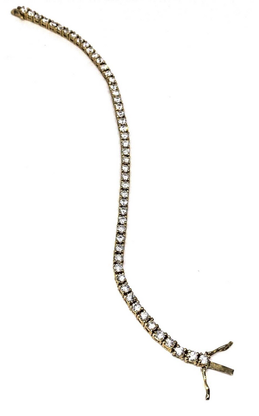 925 Sterling Silver Vermeil CZ Bracelet