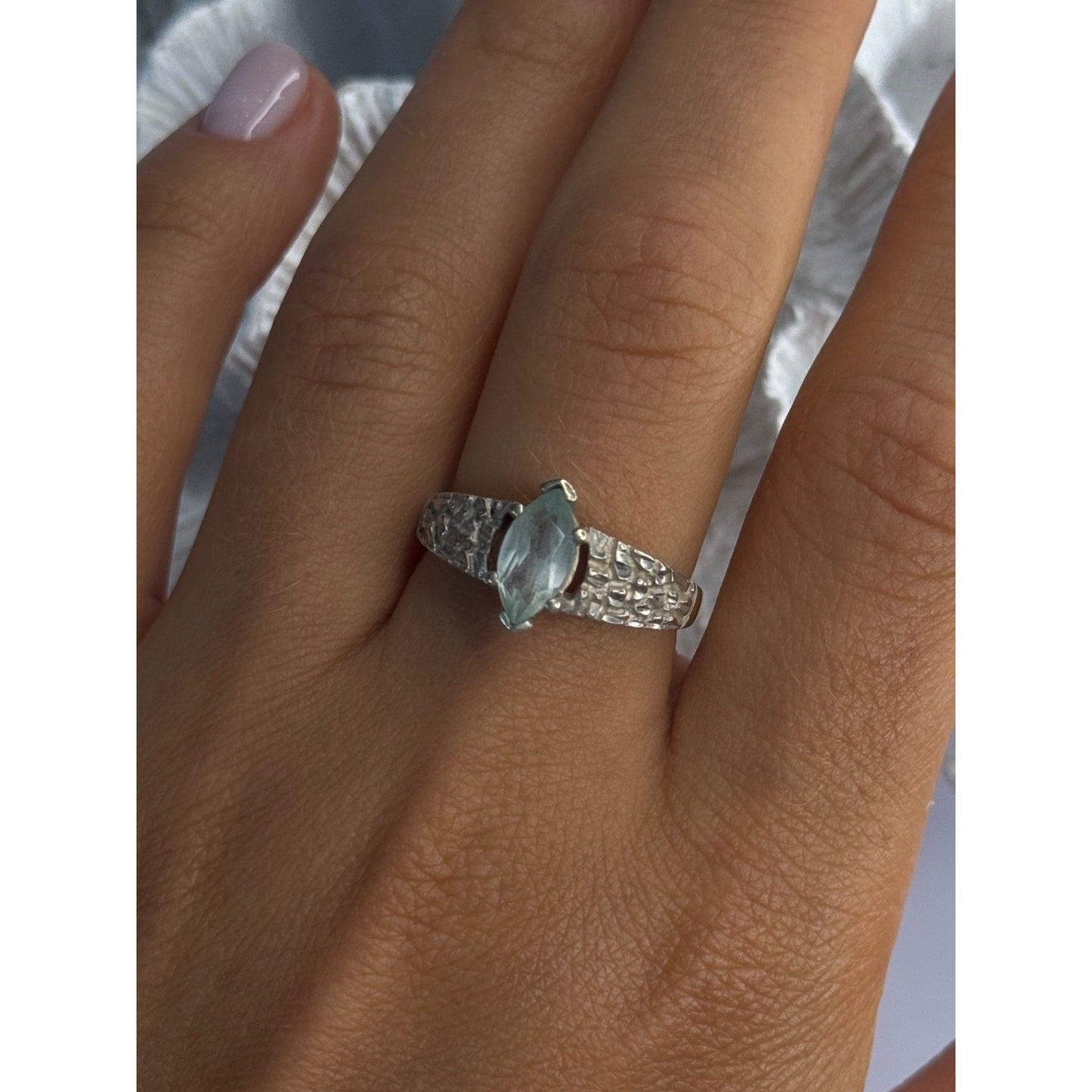 KABANA 925 STERLING SILVER BLUE TOPAZ RING SIZE 9